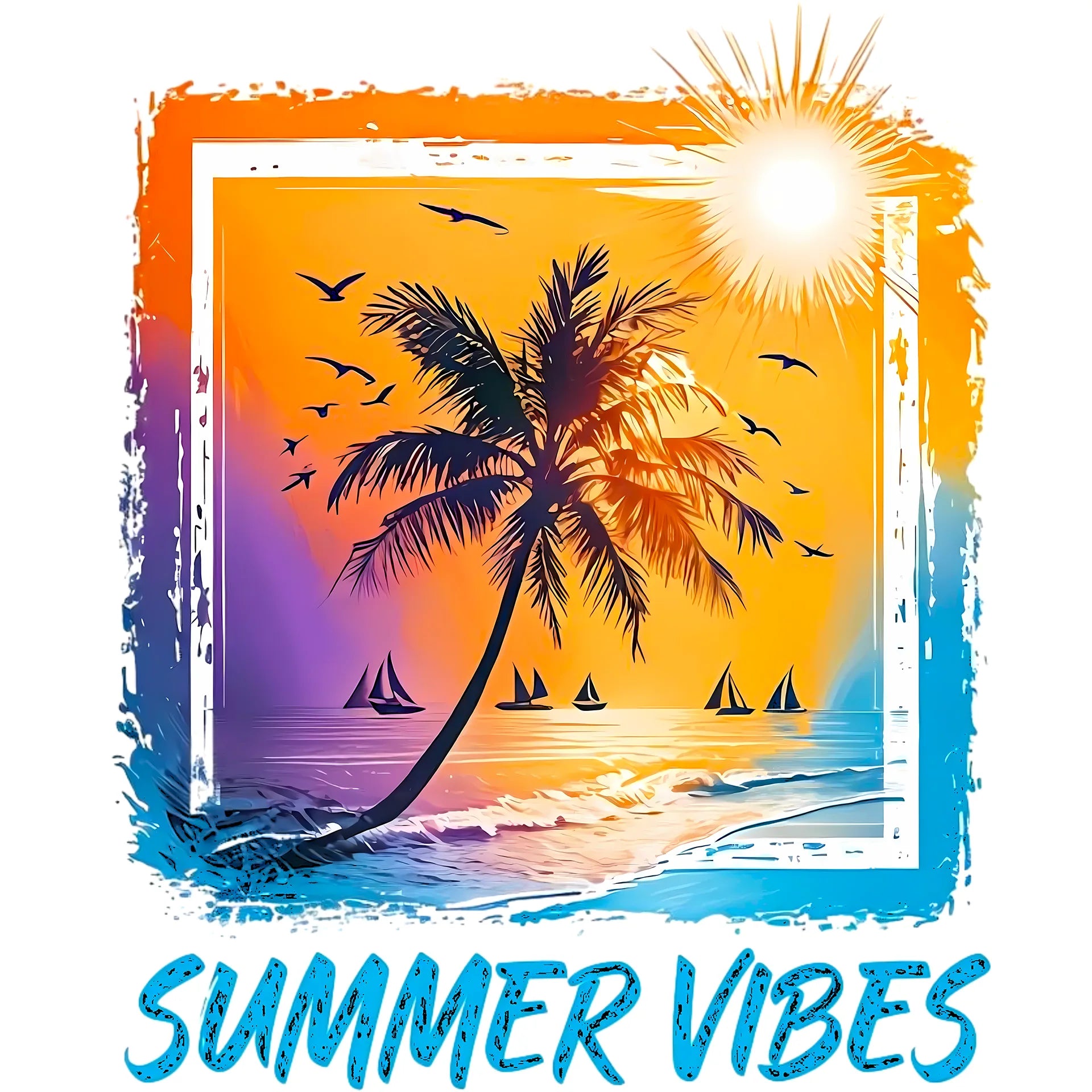 Bügelbild Palmenzauber Summer Vibes - XXL