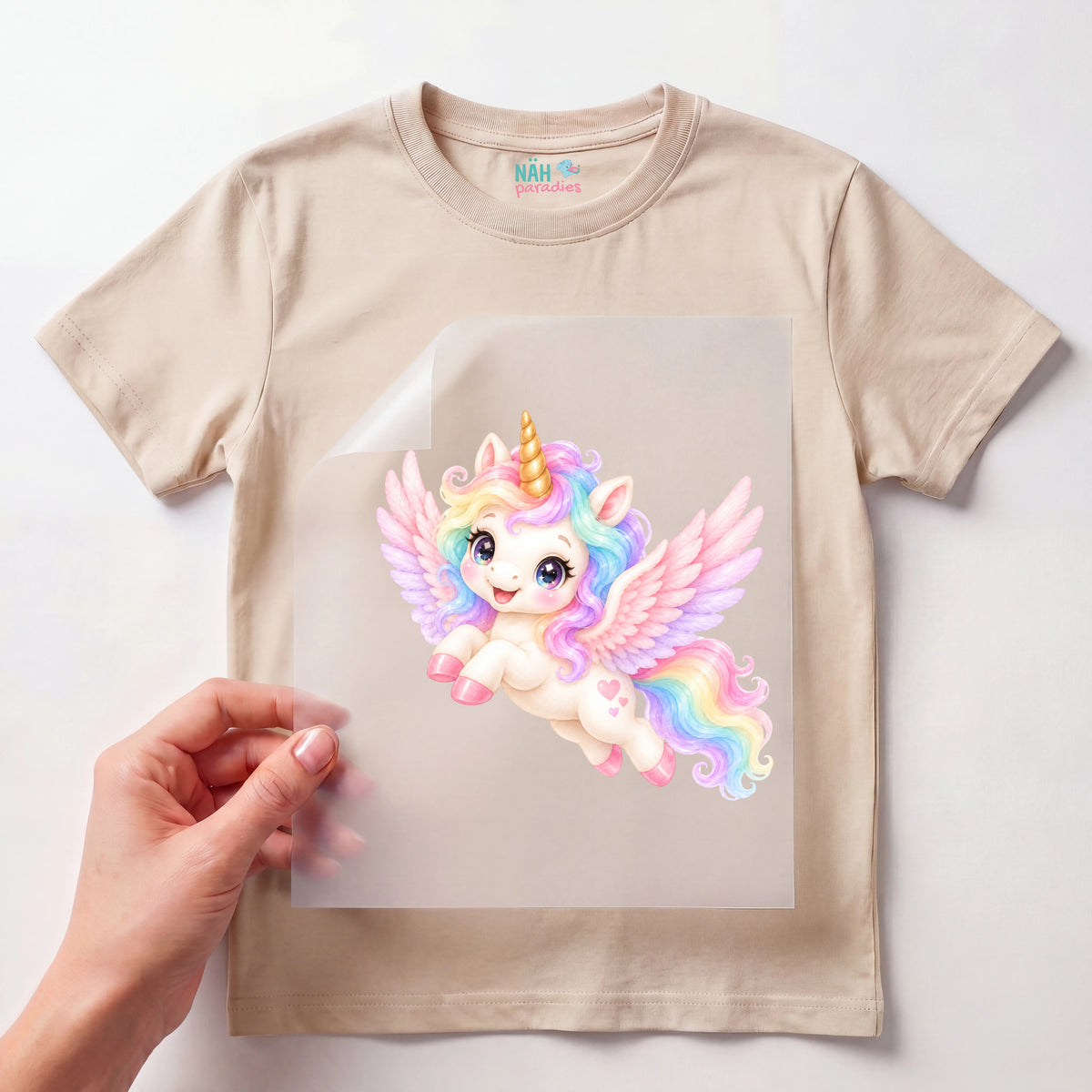 Bügelbild Pegasus Einhorn Pastell