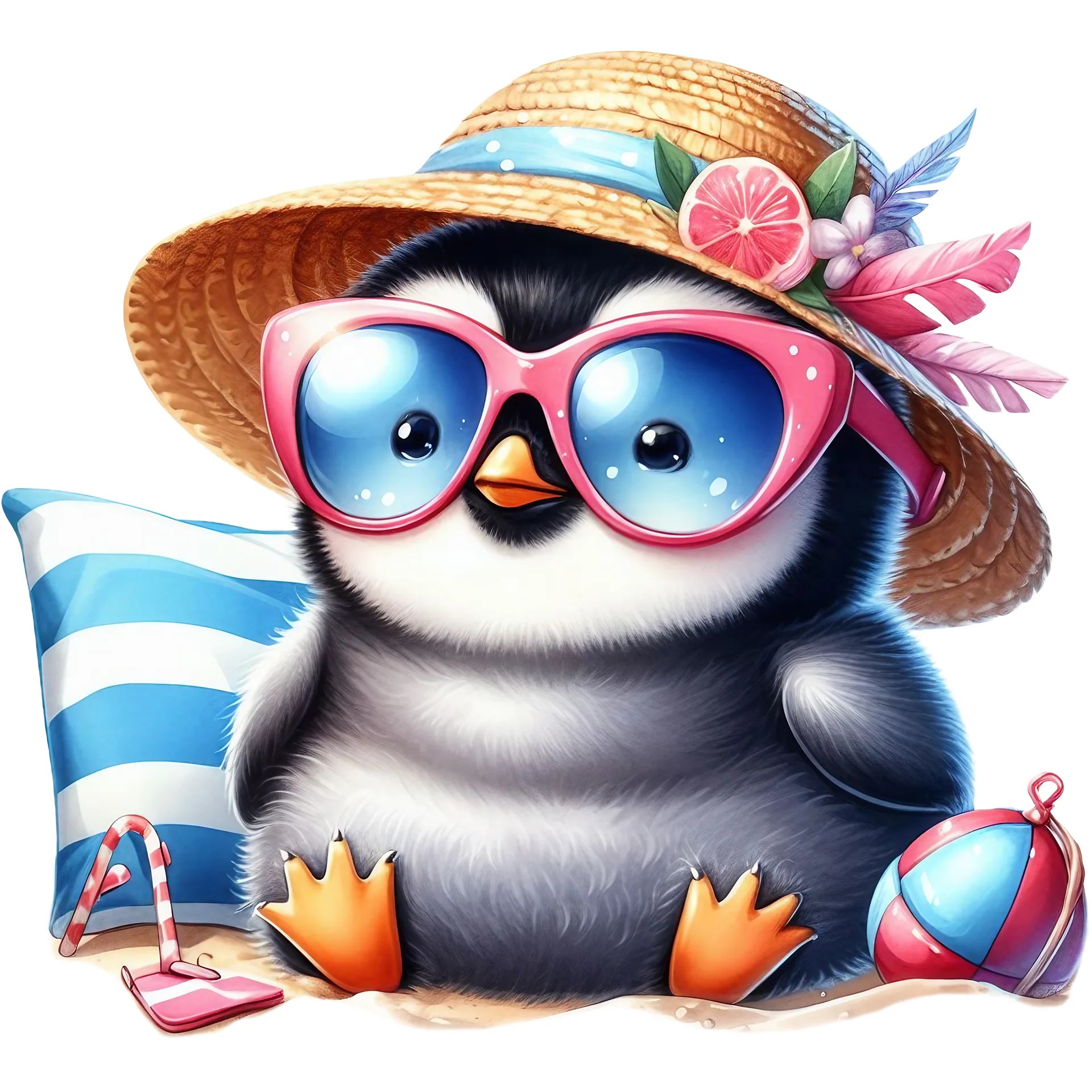 Bügelbild Pinguin Beachbuddy