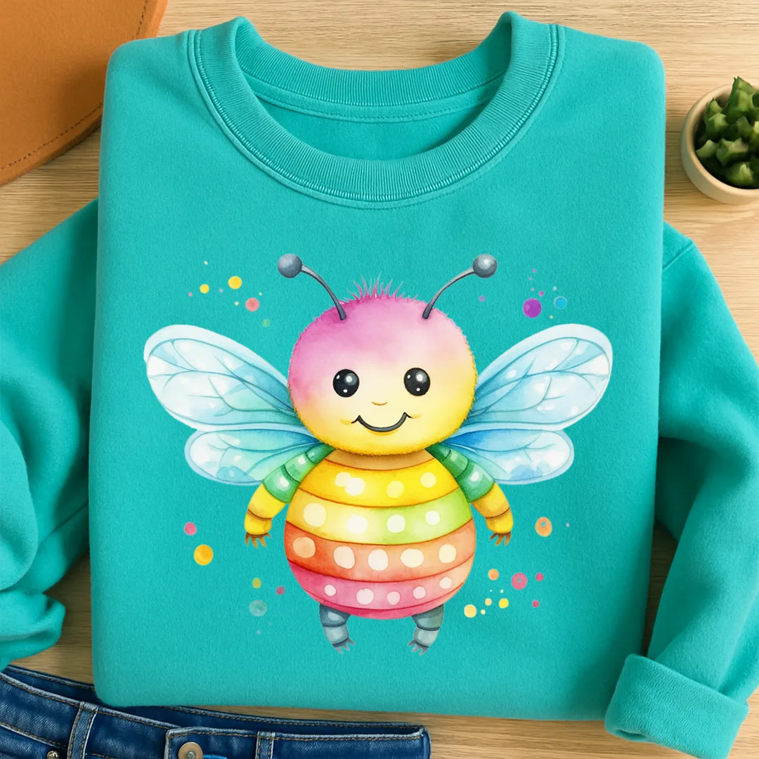 Bügelbild Regenbogen Hummel