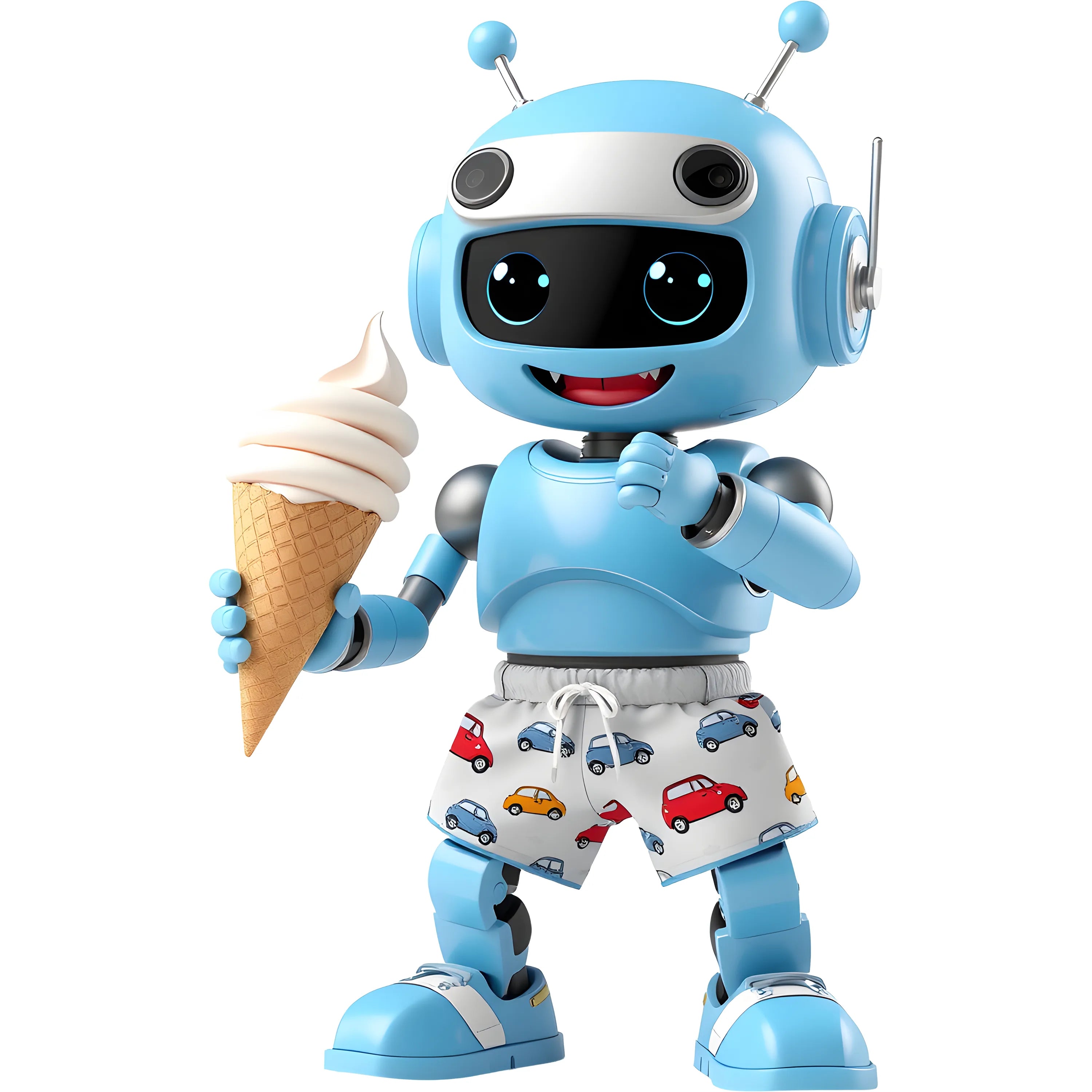 Bügelbild Robot Boy Eiscreme
