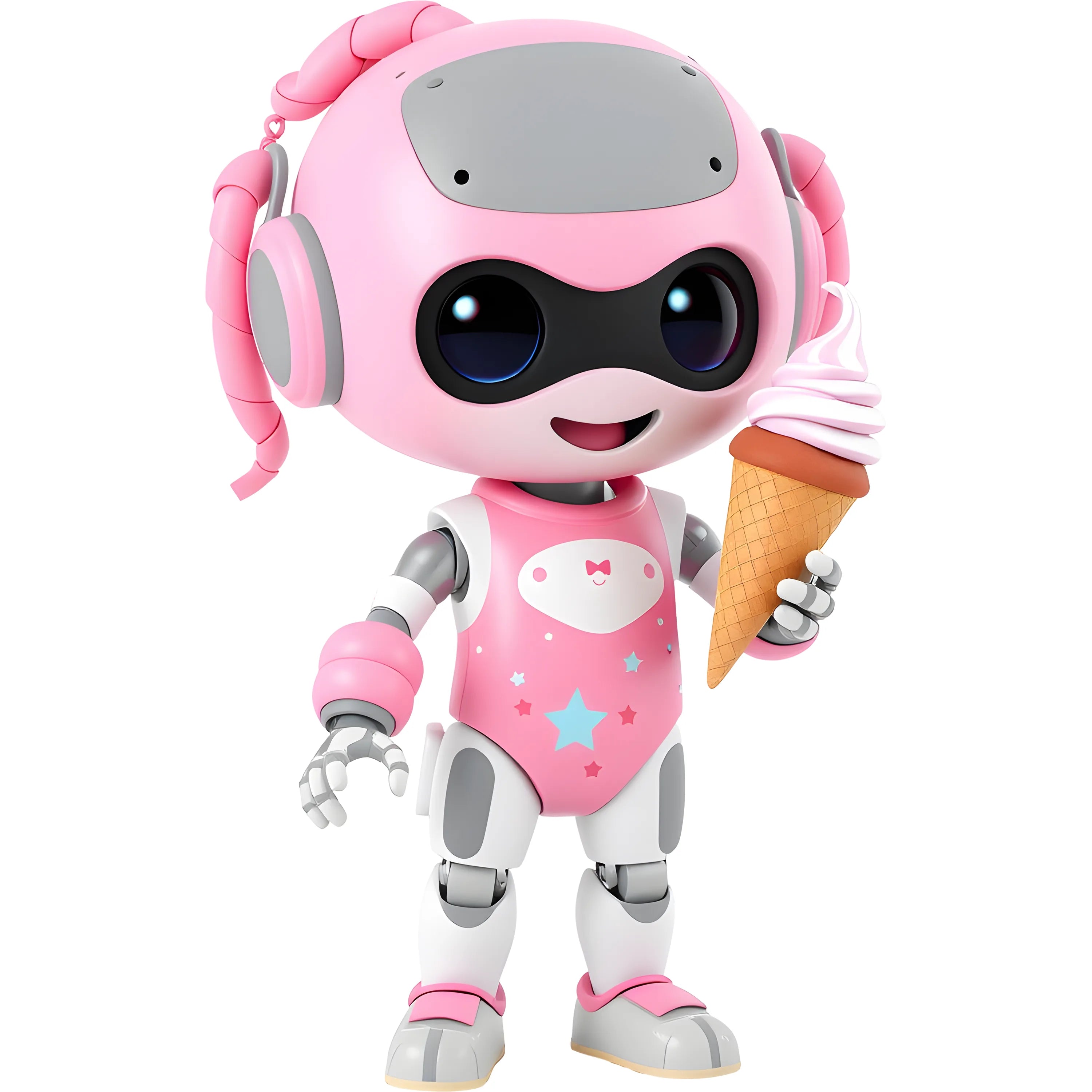 Bügelbild Robot Girl Eiscreme