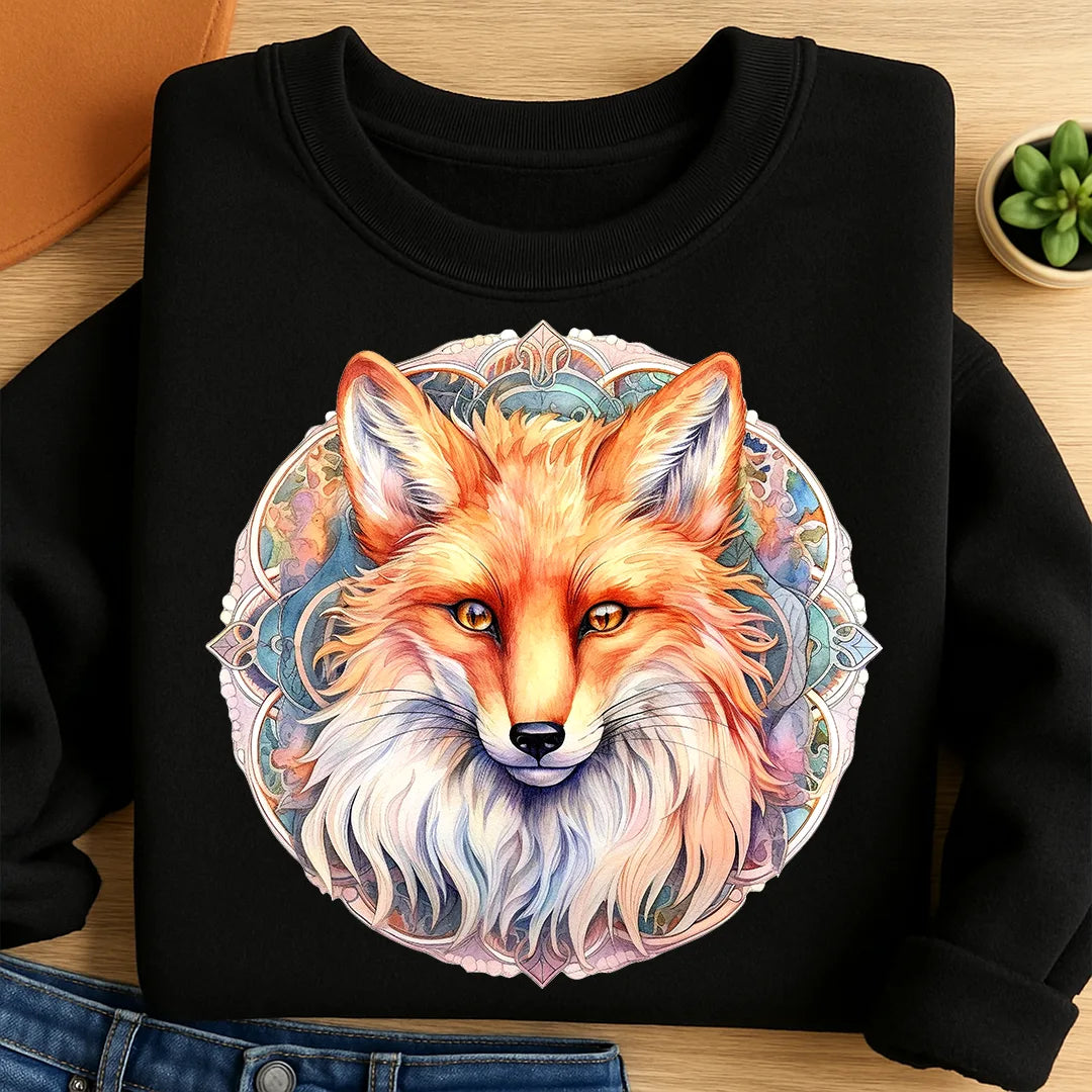 Bügelbild Rosa Mandala Fuchs