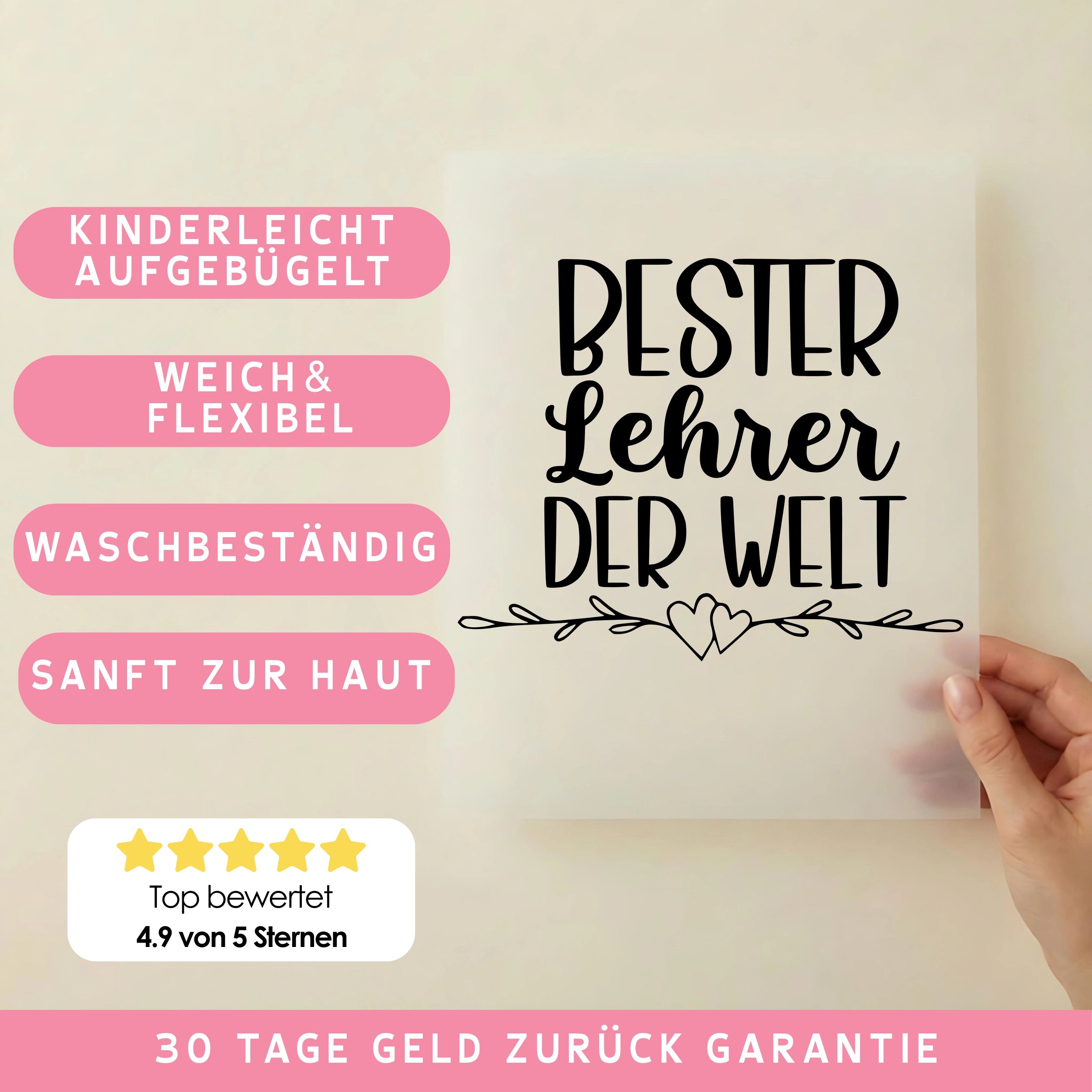 Bügelbild Bester Lehrer der Welt