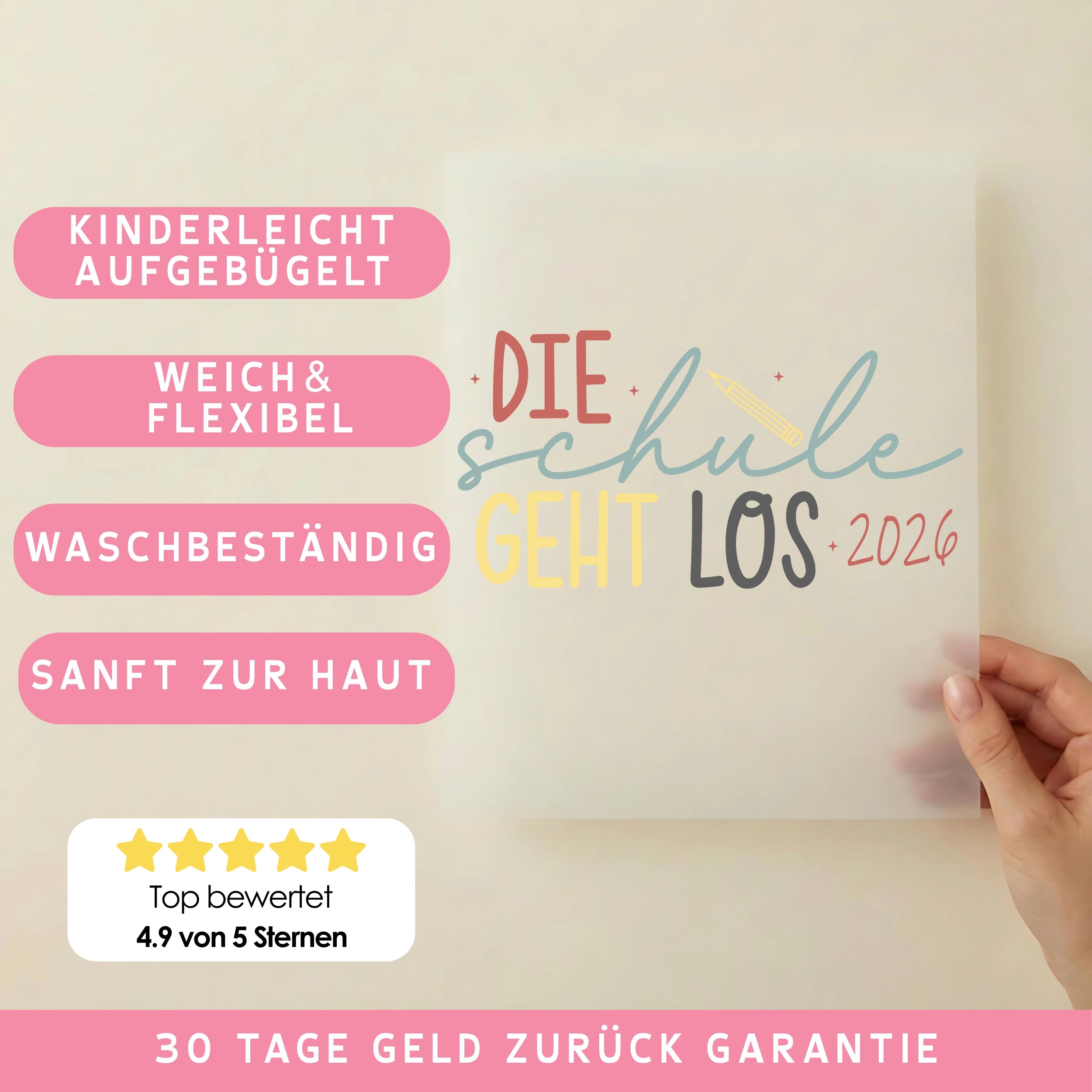 Bügelbild Die Schule geht los
