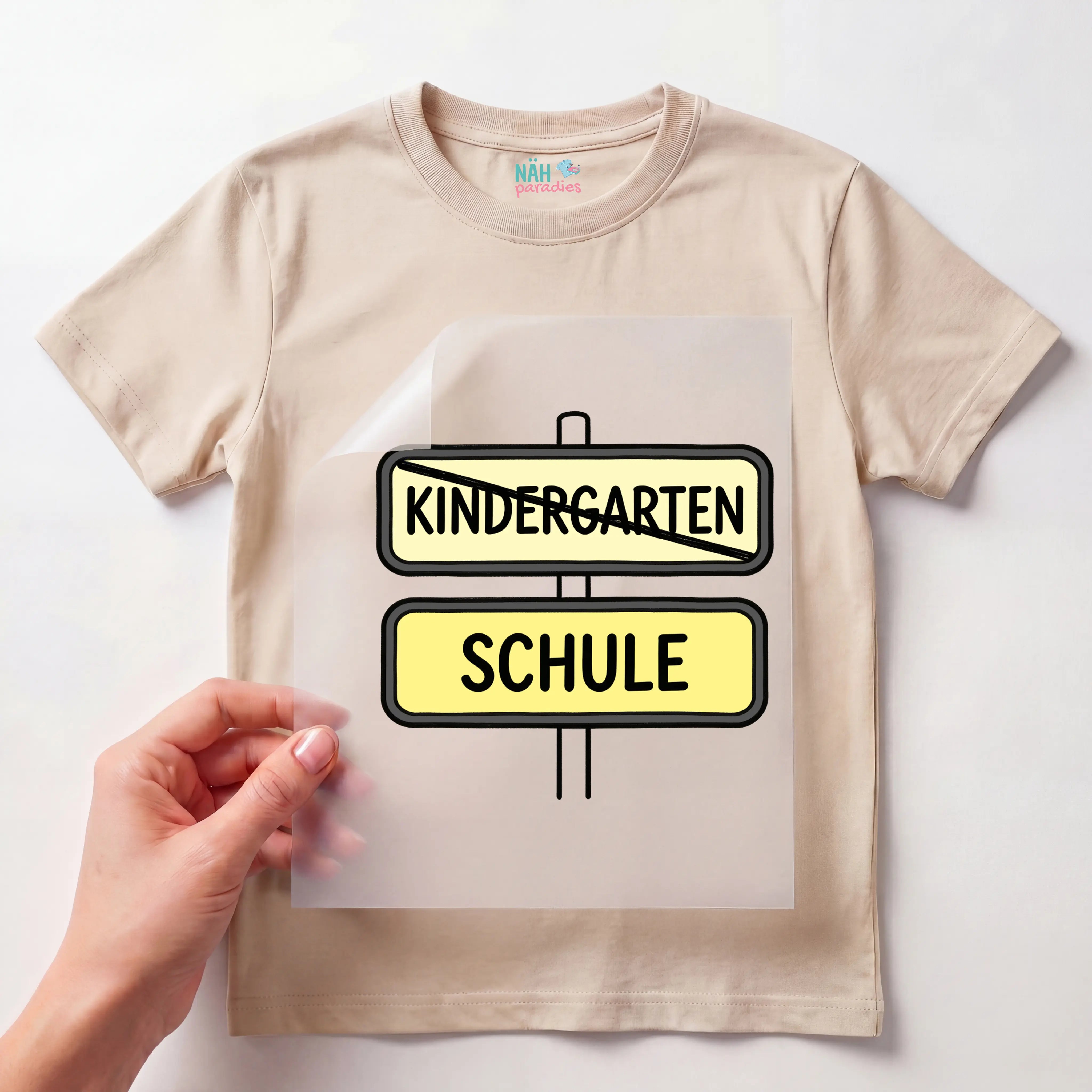 Bügelbild Einschulung Wegweiser