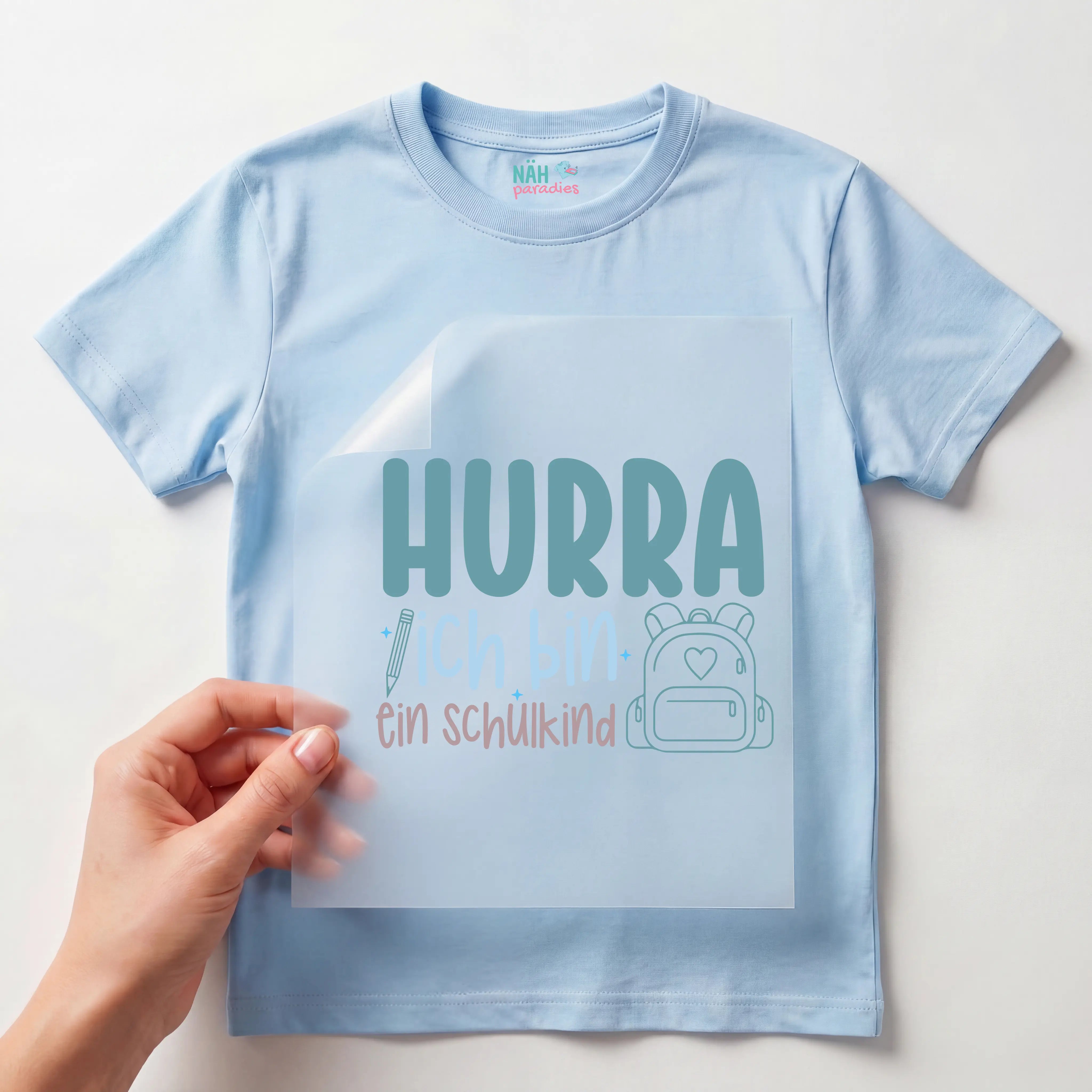 Bügelbild Hurra ich bin ein Schulkind