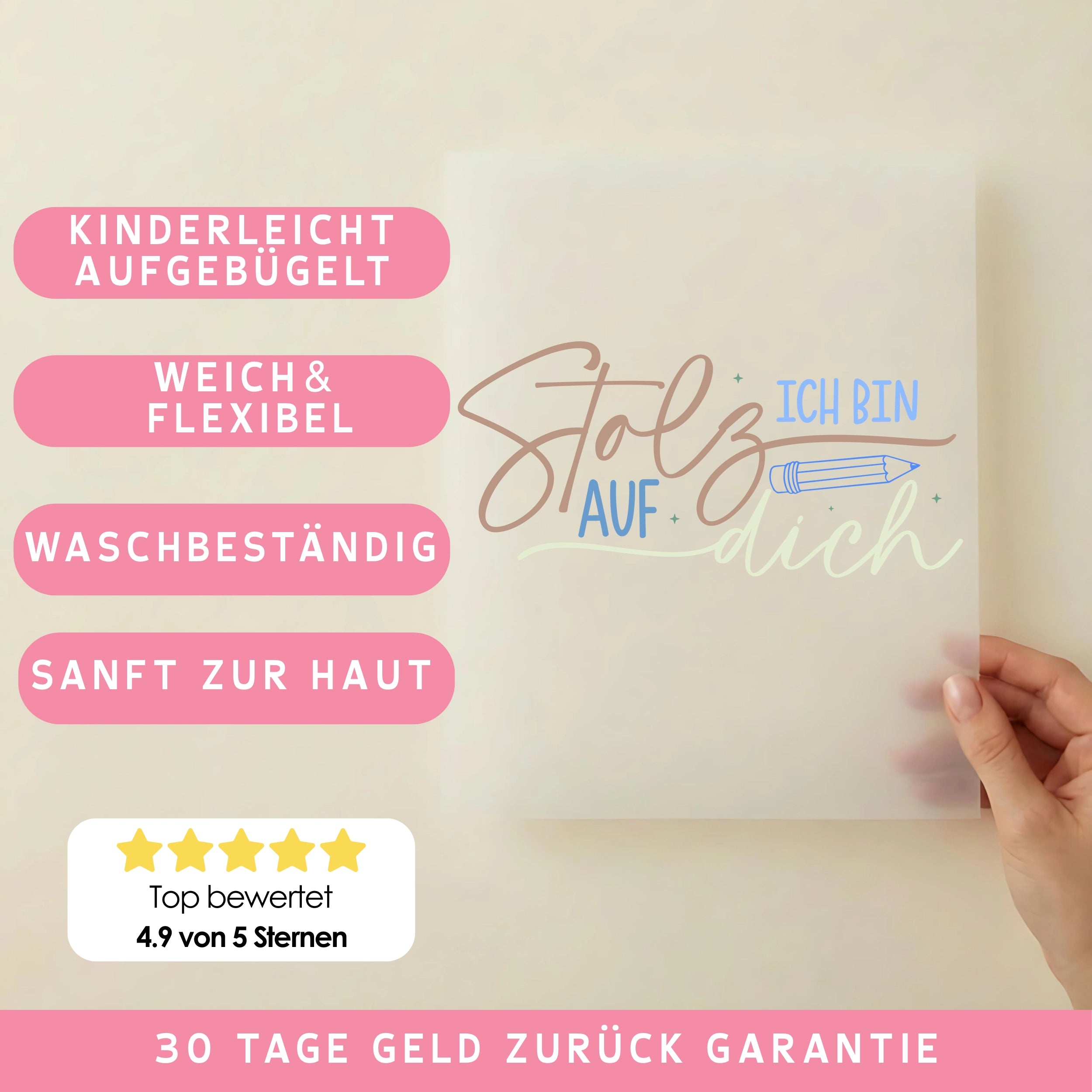 Bügelbild Ich bin Stolz auf dich