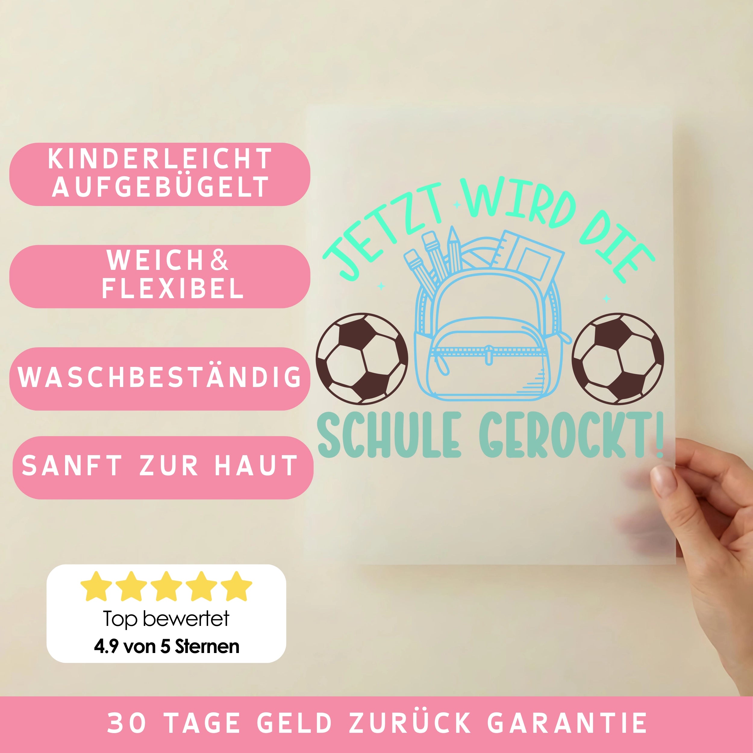 Bügelbild Jetzt wird die Schule gerockt