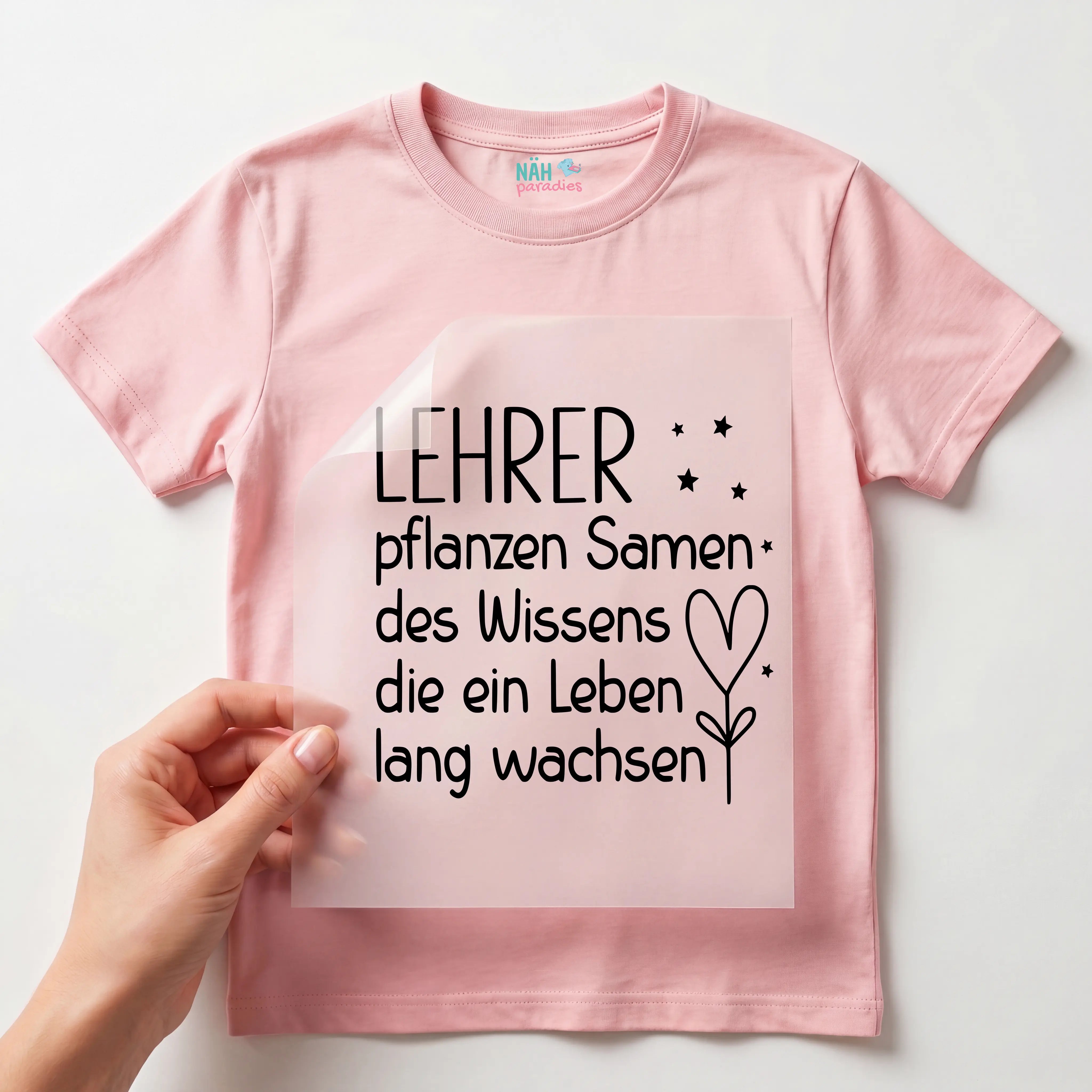 Bügelbild Lehrer pflanzen Samen