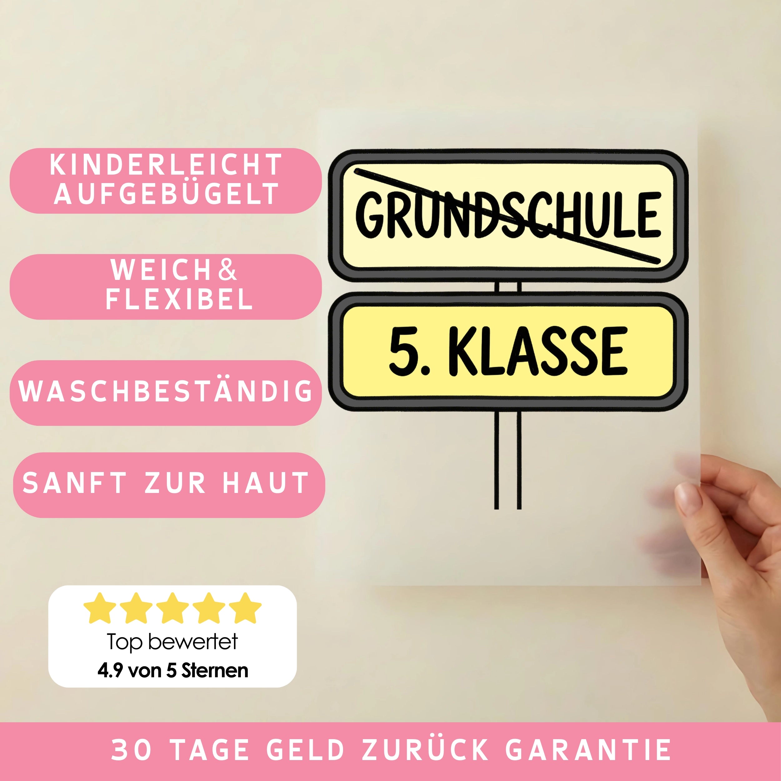 Bügelbild Neue Schule 5. Klasse Wegweiser