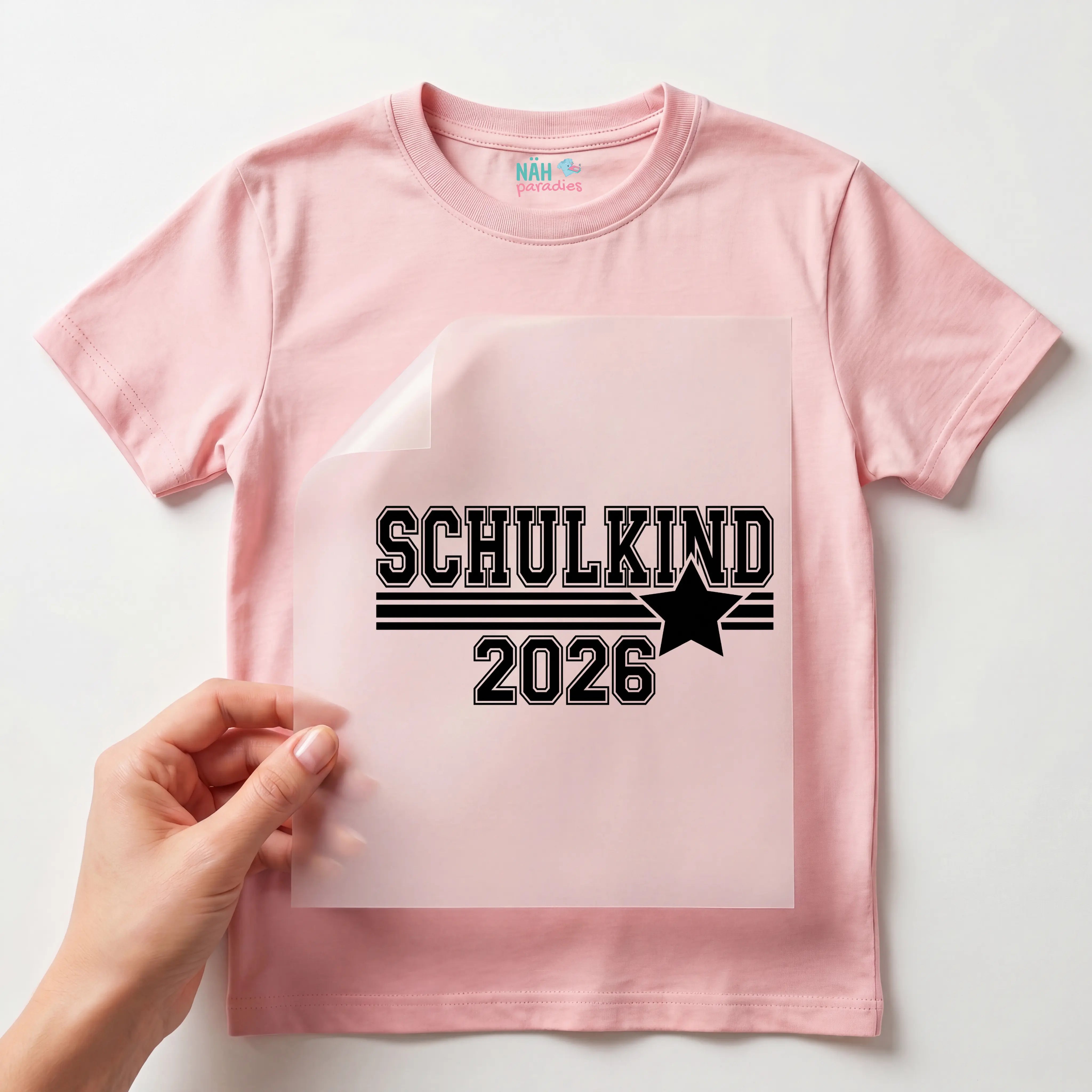 Bügelbild Schulkind 2026 Retro Stern