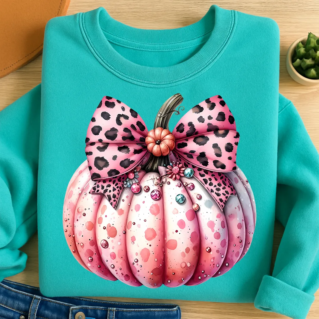 Bügelbild Schmuck Kürbis Pastell