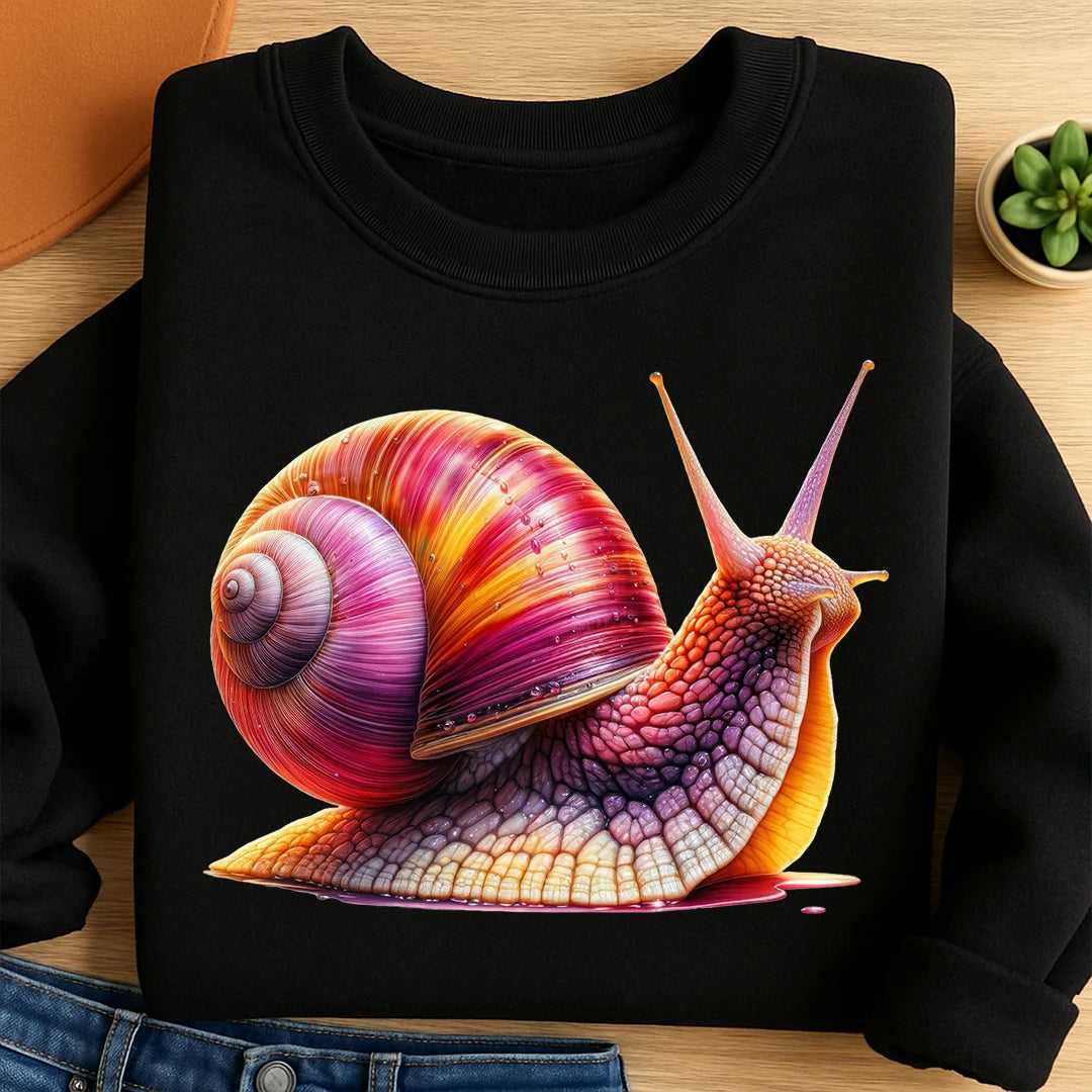 Bügelbild Schnecke Rosa Rot