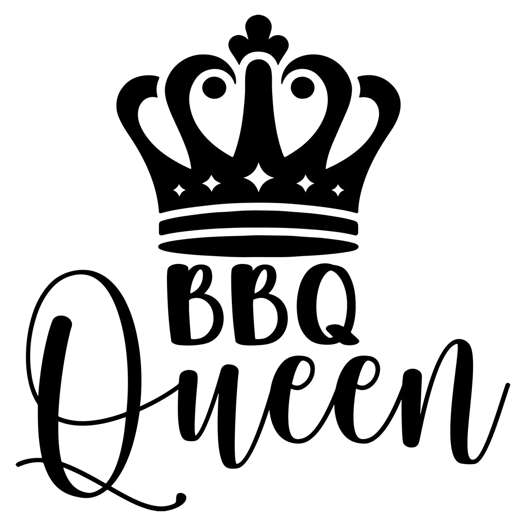 Bügelbild Schriftzug BBQ Queen - S