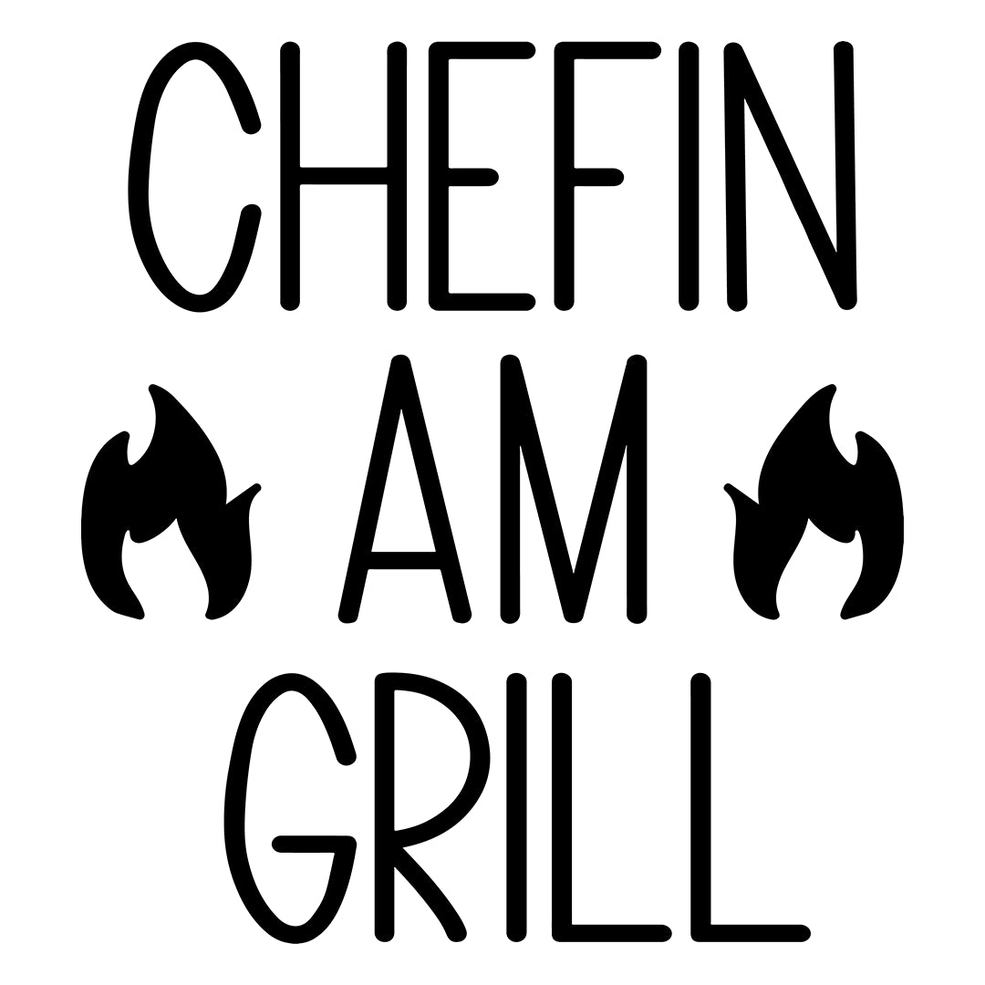Bügelbild Schriftzug Chefin am Grill - S