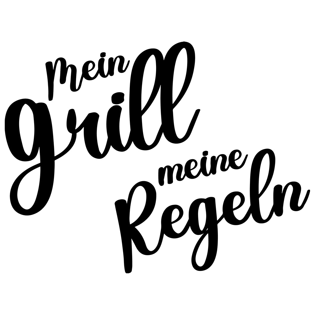 Bügelbild Schriftzug Mein Grill, meine Regeln - S