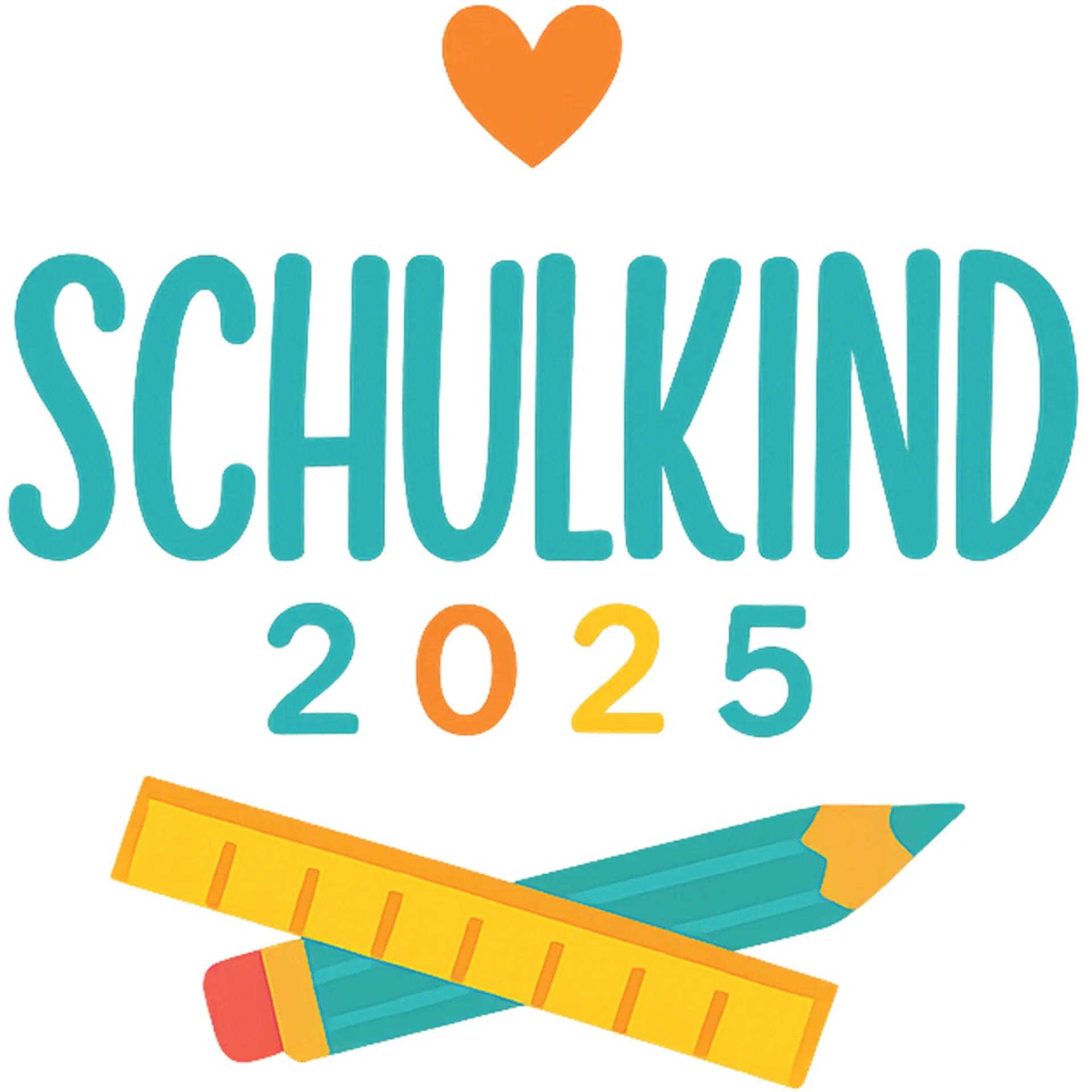 Bügelbild Schulkind 2025 Stift und Lineal | Näh Paradies