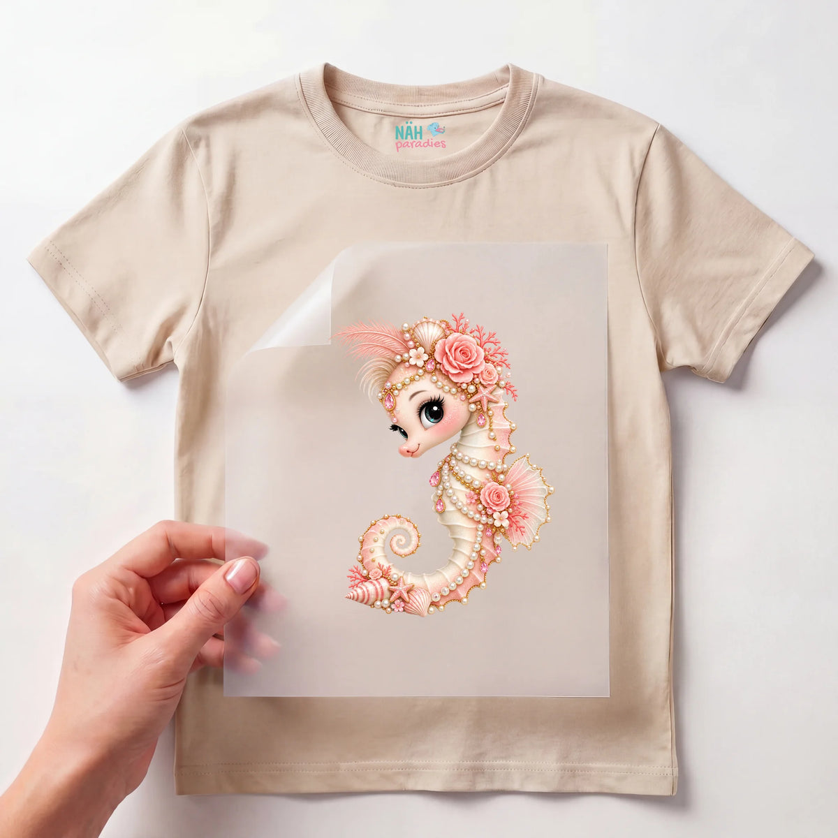 Bügelbild Seepferdchen Prinzessin Rosa