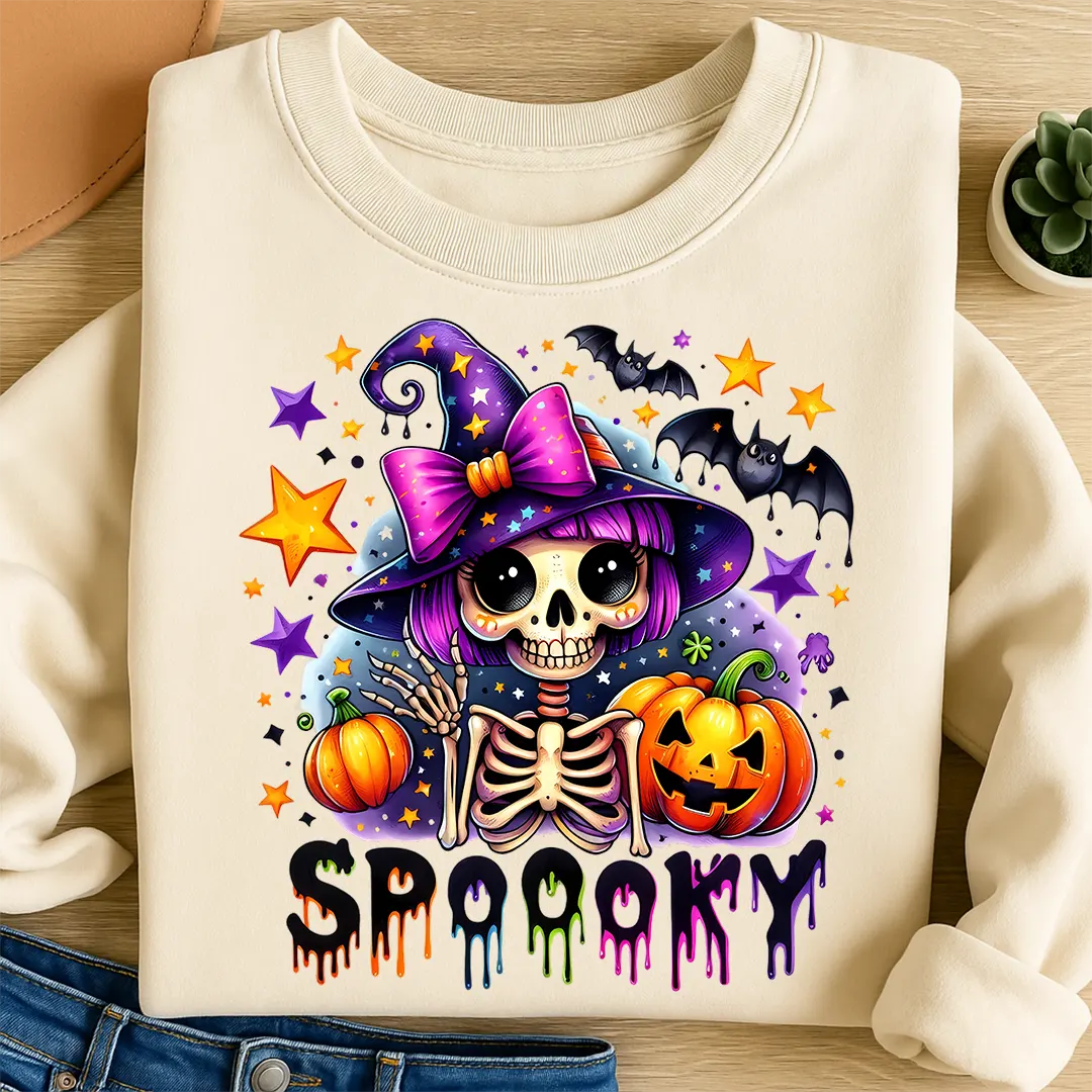 Bügelbild Skelett Spooky Starshine