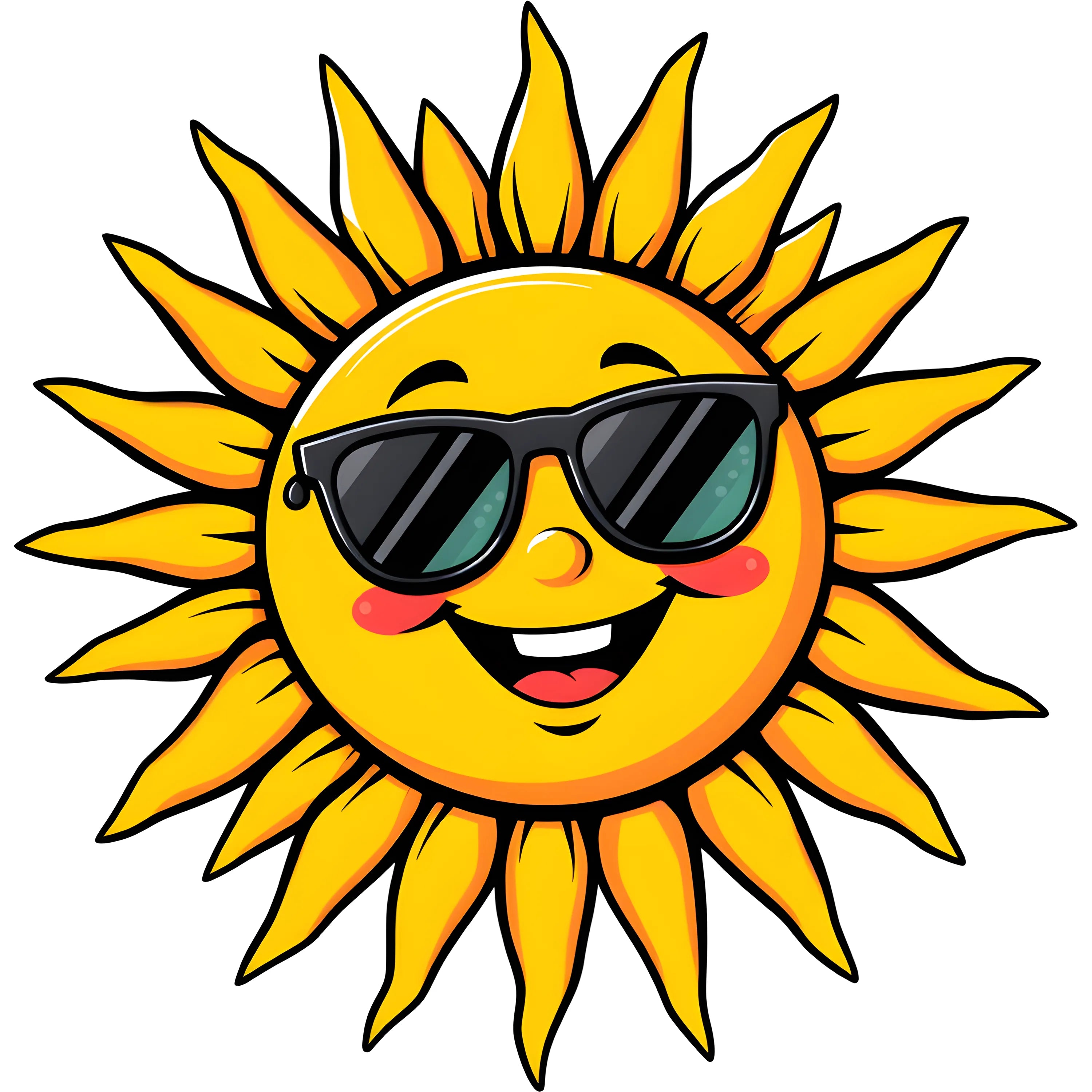 Bügelbild Sonne mit Sonnenbrille