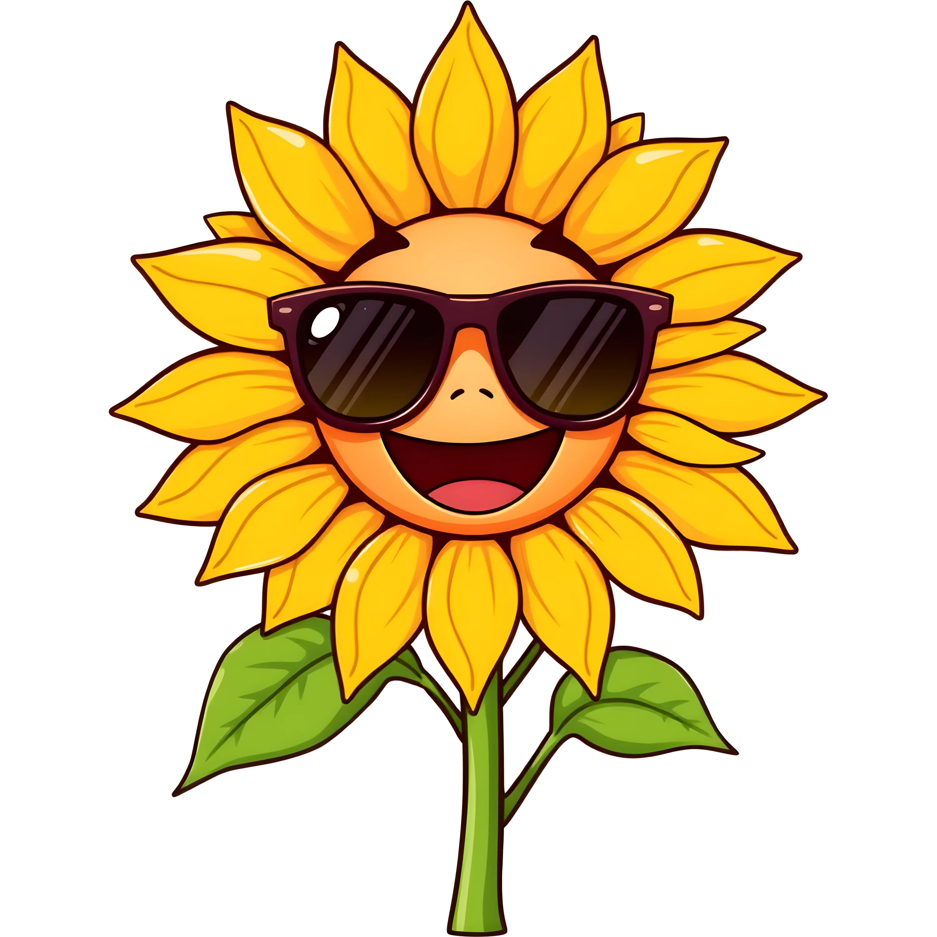 Bügelbild Sonnenblume mit Sonnenbrille