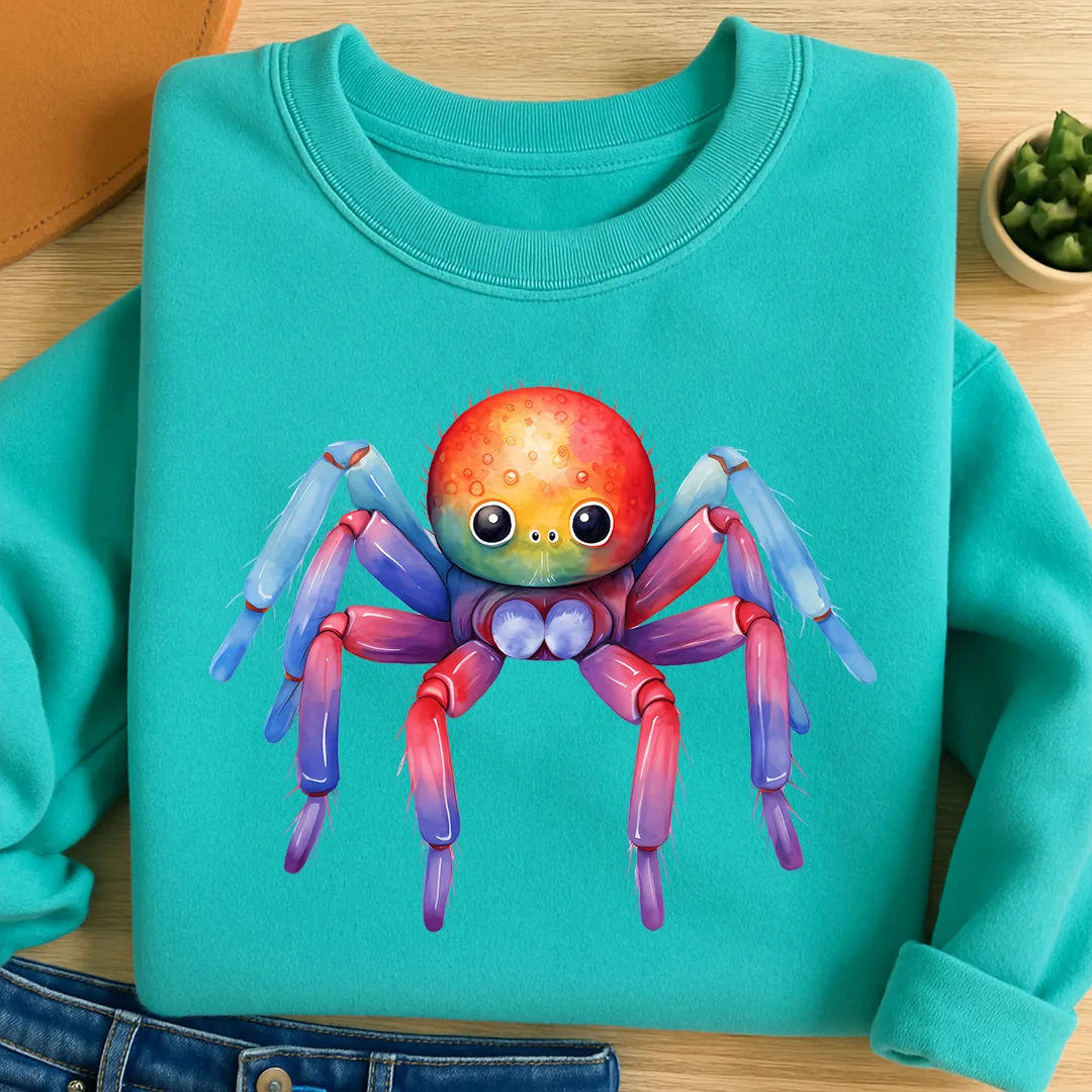 Bügelbild Spinne Regenbogenkrabbler