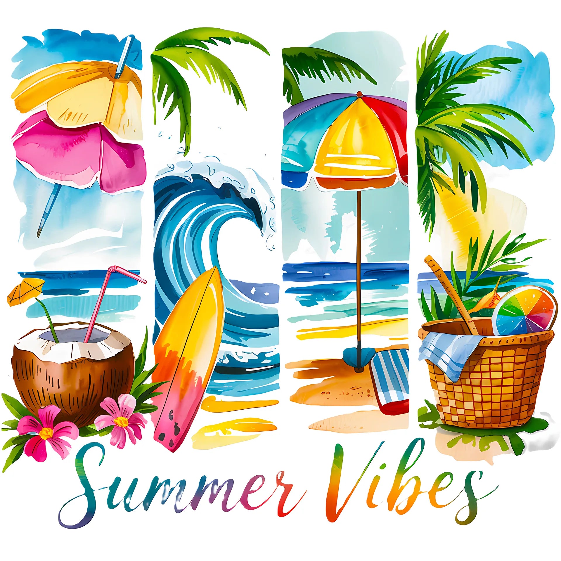 Bügelbild Summer Vibes Regenbogenlaune - S