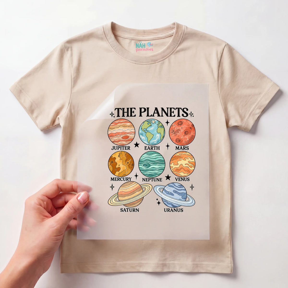 Bügelbild The Planets Retro