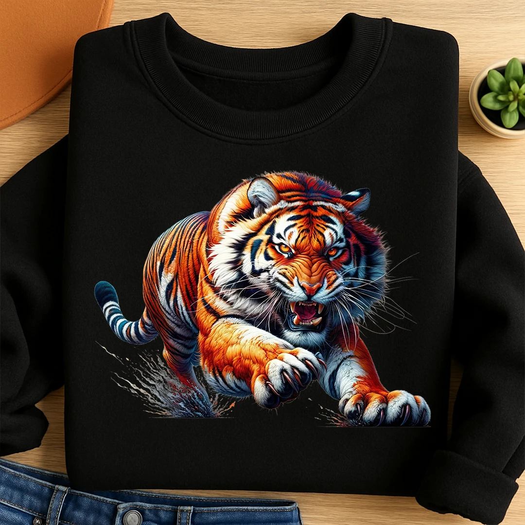 Bügelbild Tiger Stürmischer Jäger