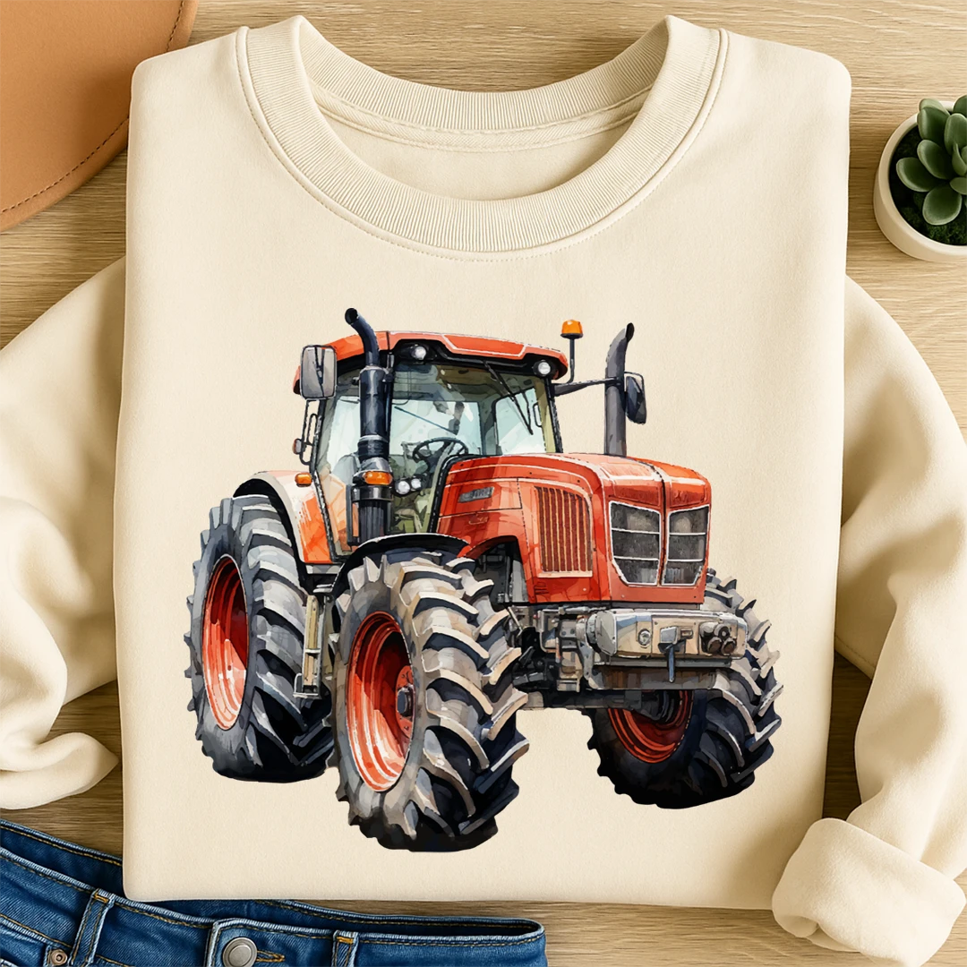 Bügelbild Traktor Rot