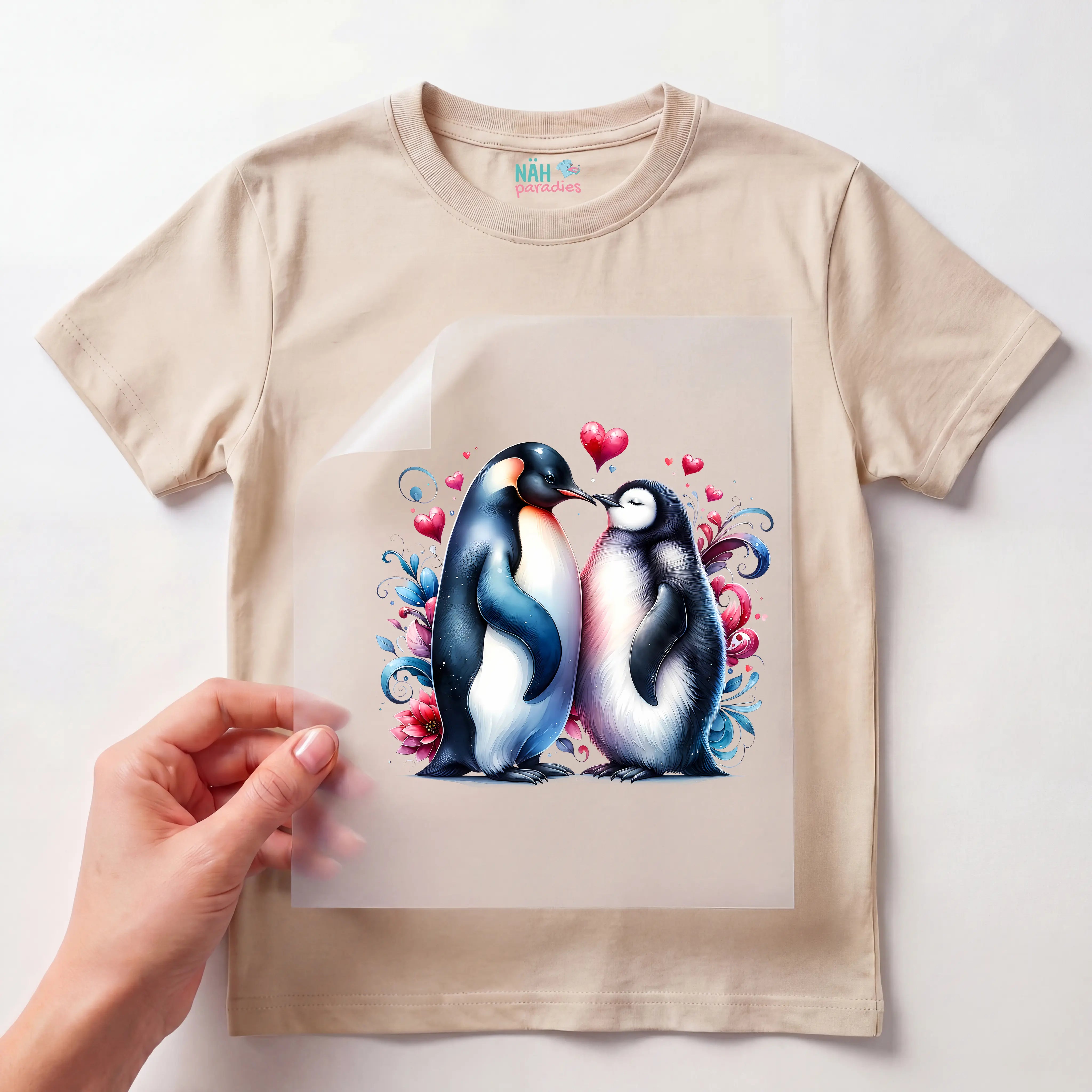 Bügelbild Verliebte Pinguine