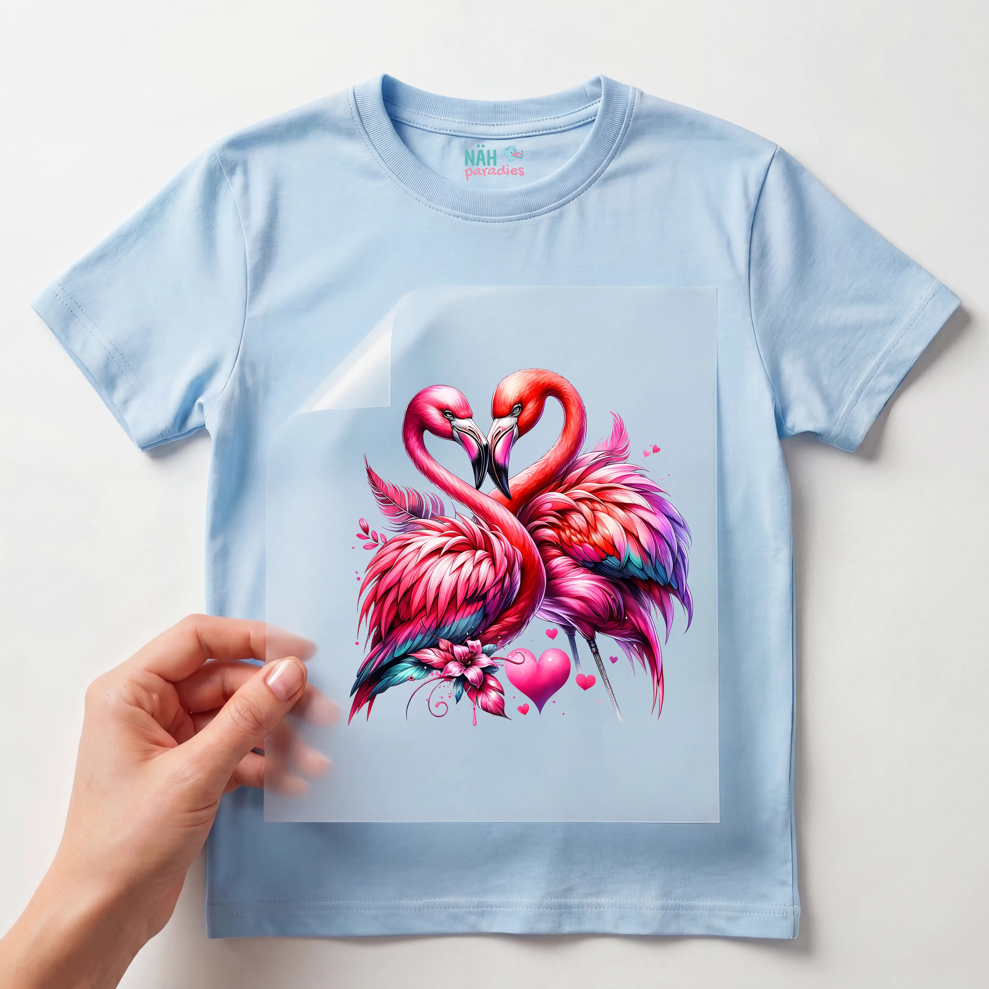 Bügelbild Verliebte Flamingos