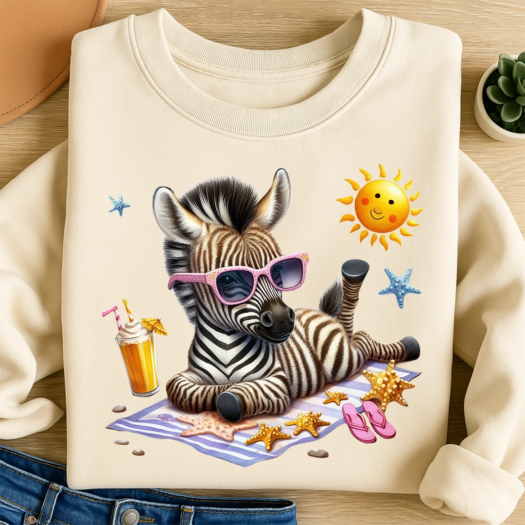Bügelbild Zebra Cocktailpause