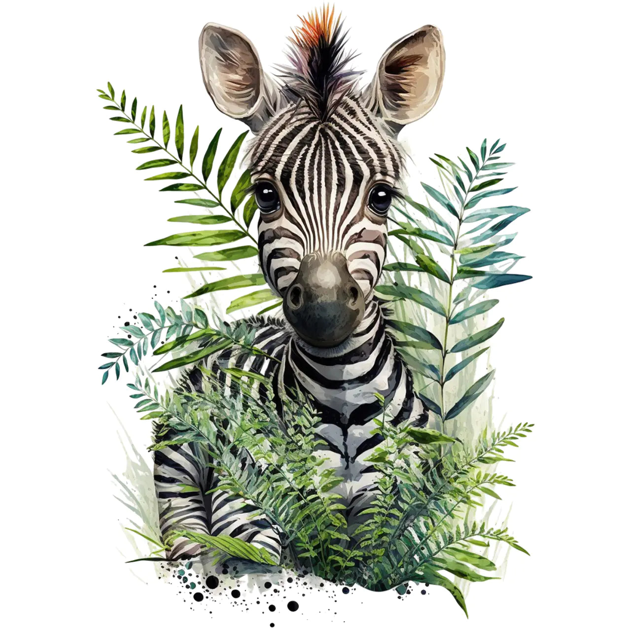 buegelbild-zebra-gruen