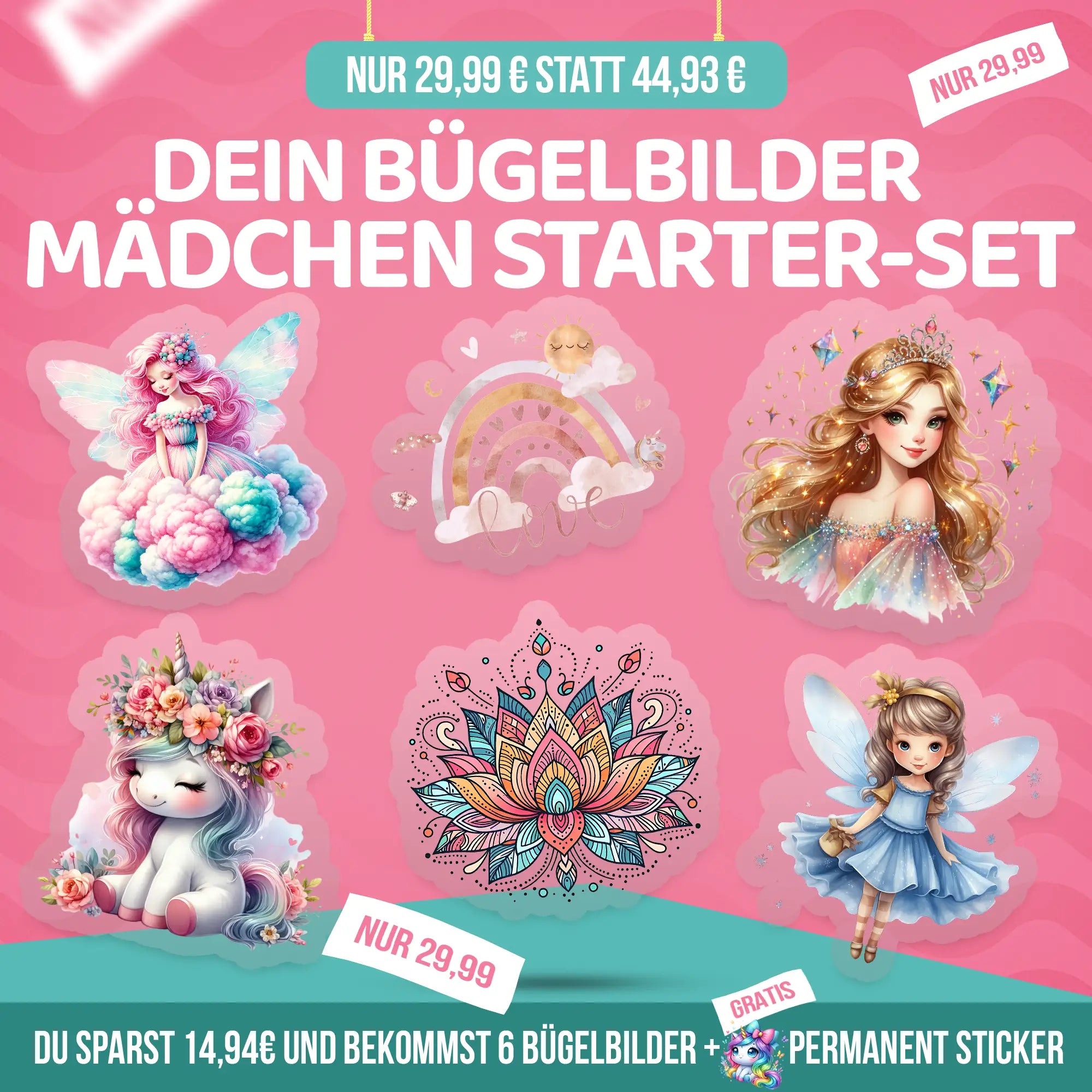 Bügelbilder Mädchen Starter-Set