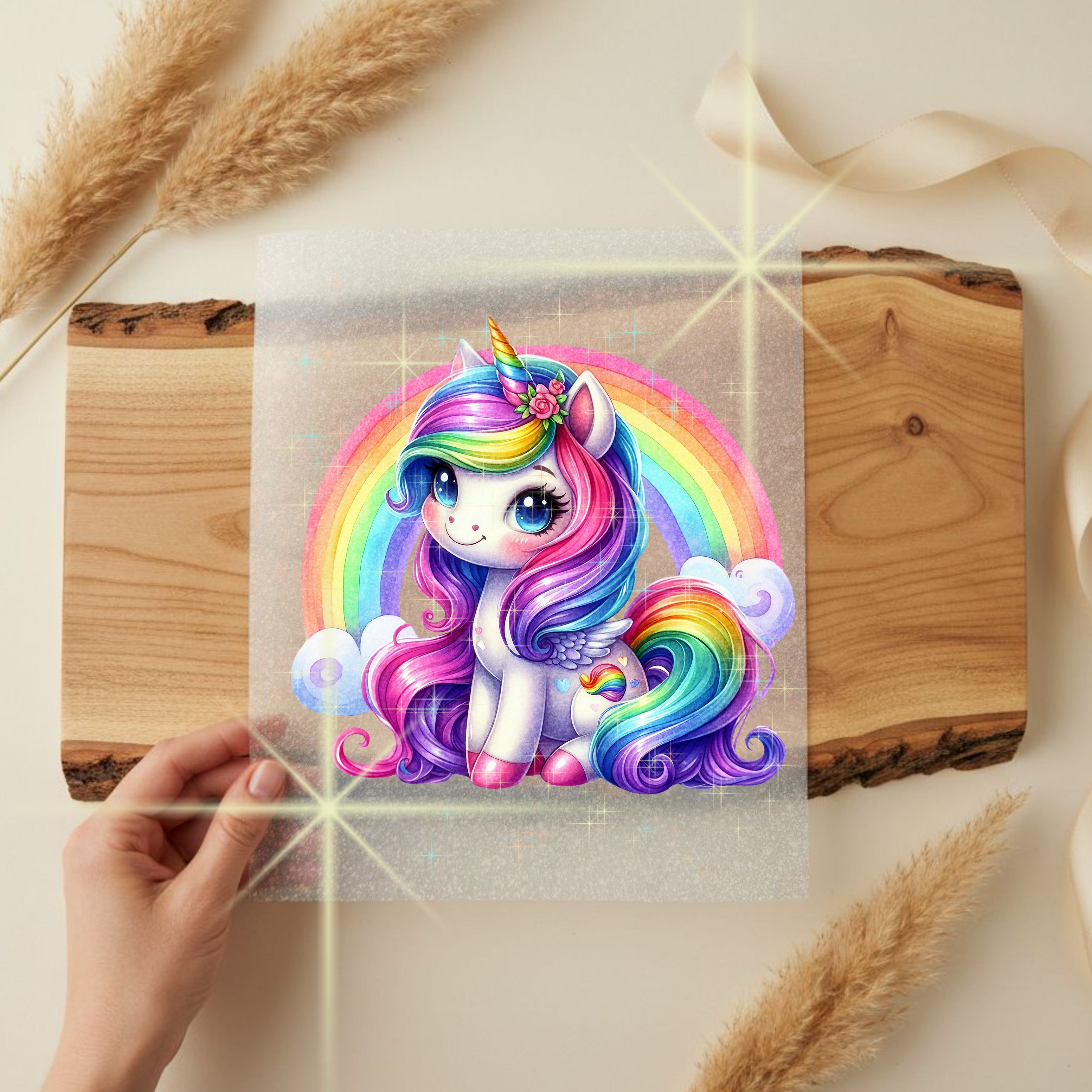 Glitzer Bügelbild Einhorn Zoey Magiebogen