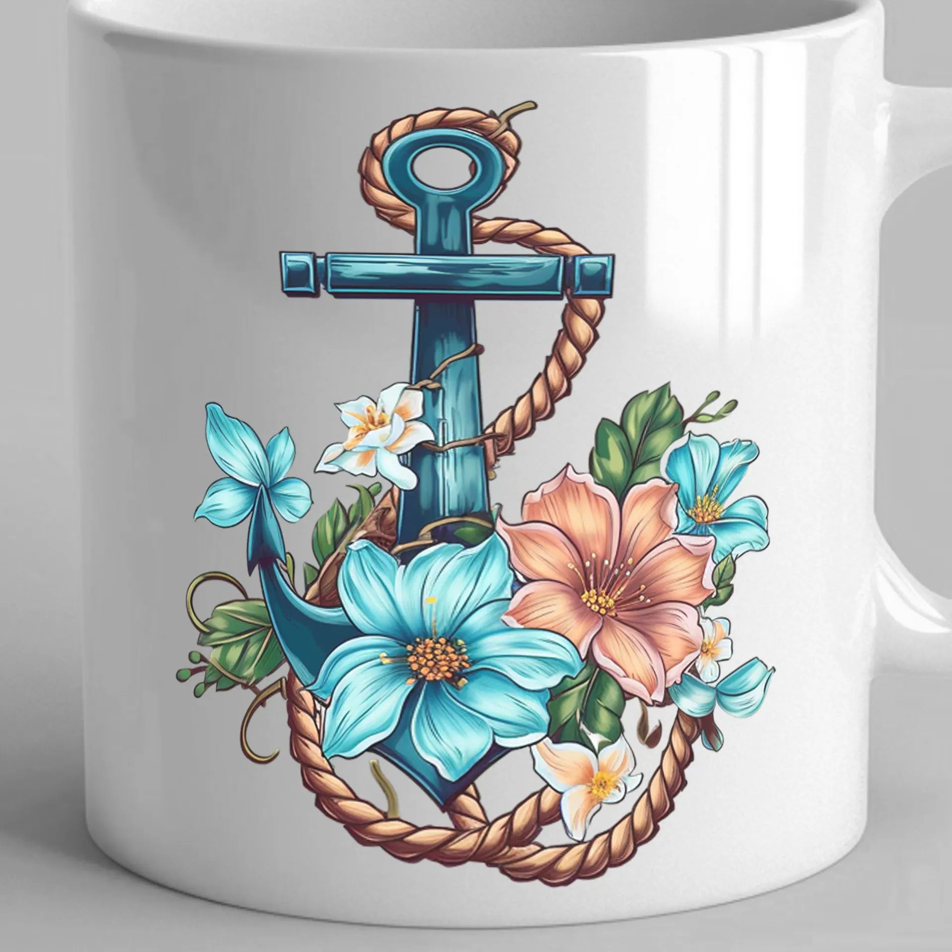Permanent Sticker Anker Floral