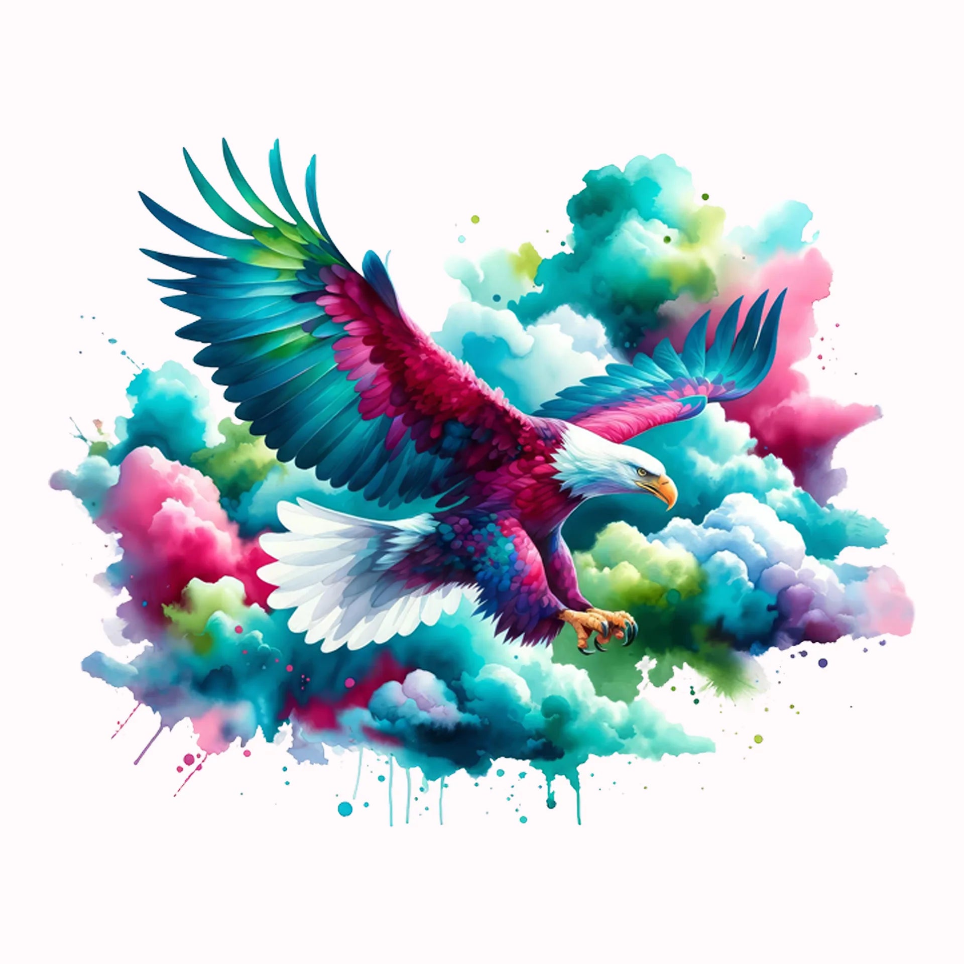 Permanent Sticker Bunter Adler im Wolkenflug