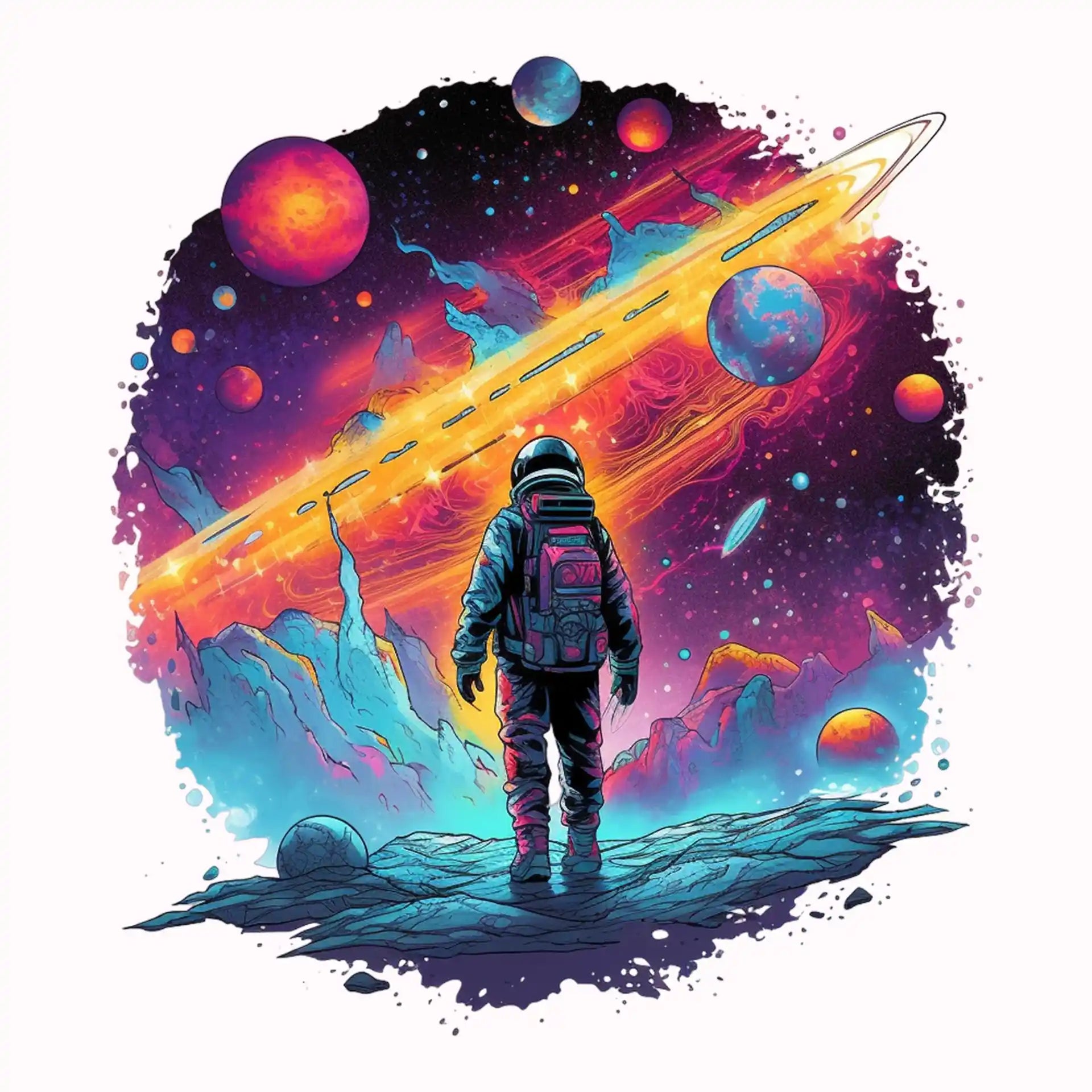 Permanent Sticker Astronaut Weltall Entdecker