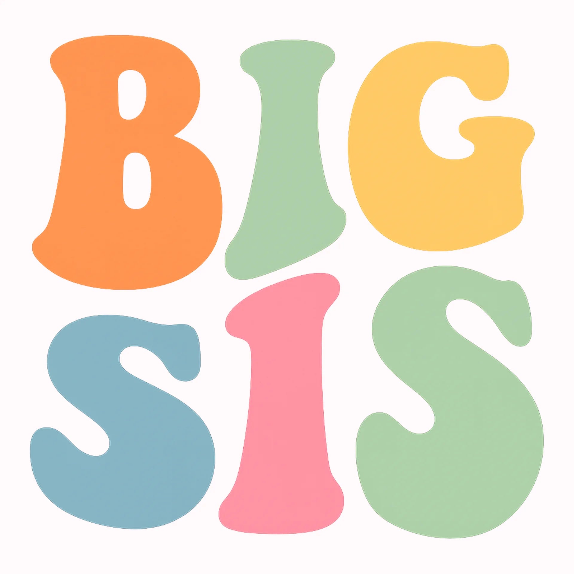 Permanent Sticker Big Sis Pastel