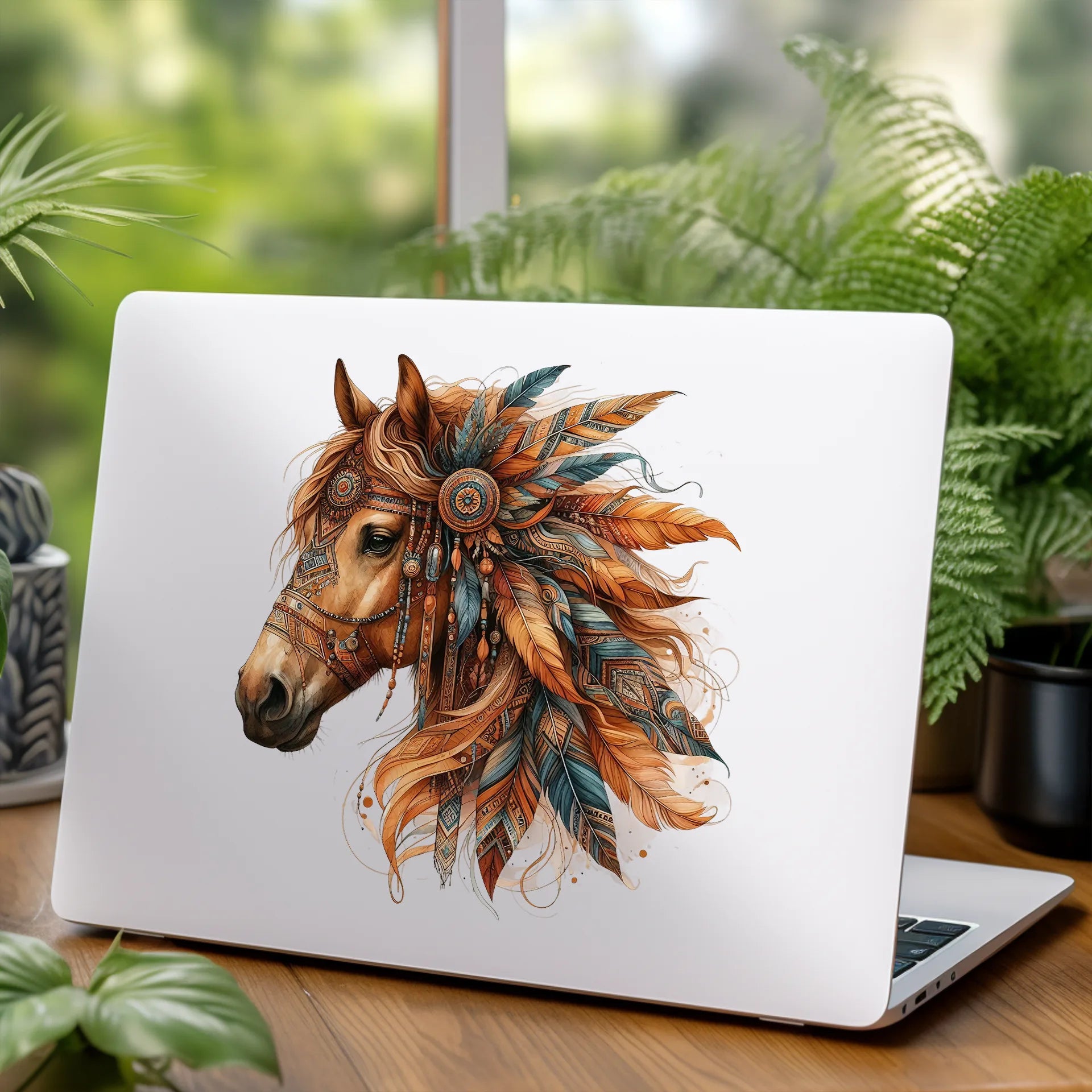 Permanent Sticker Boho Pferd Braun
