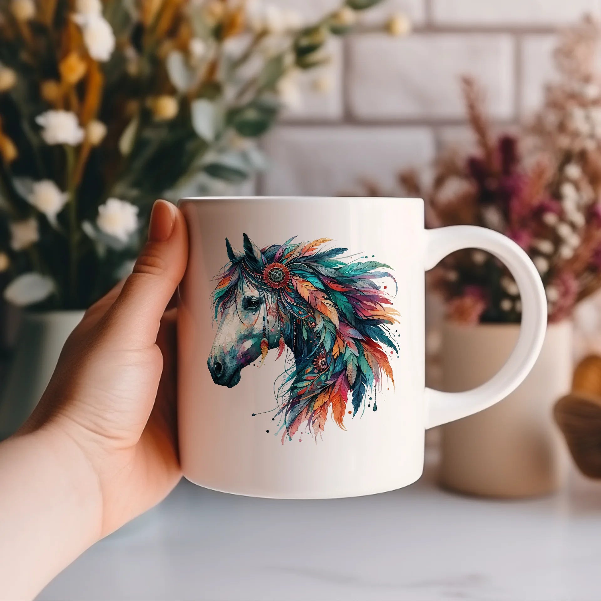 Permanent Sticker Boho Pferd Rainbow Spirit