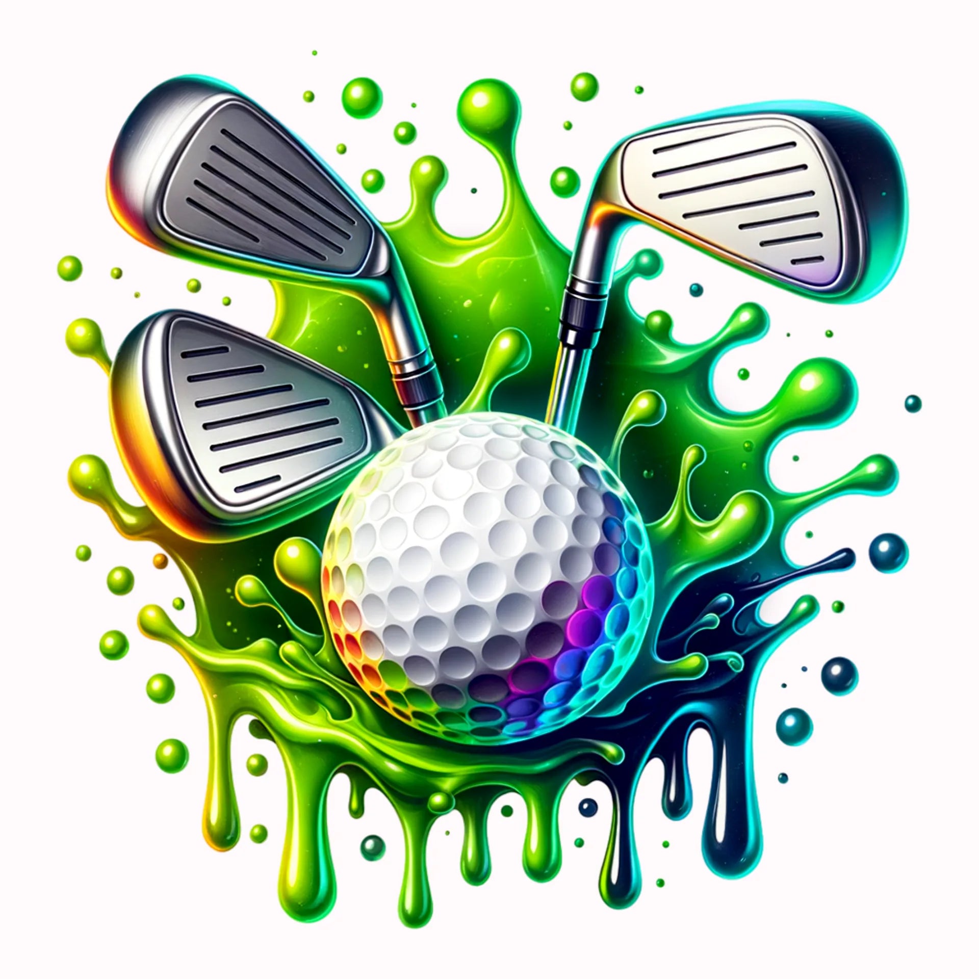 Permanent Sticker Bunte Golfzeit