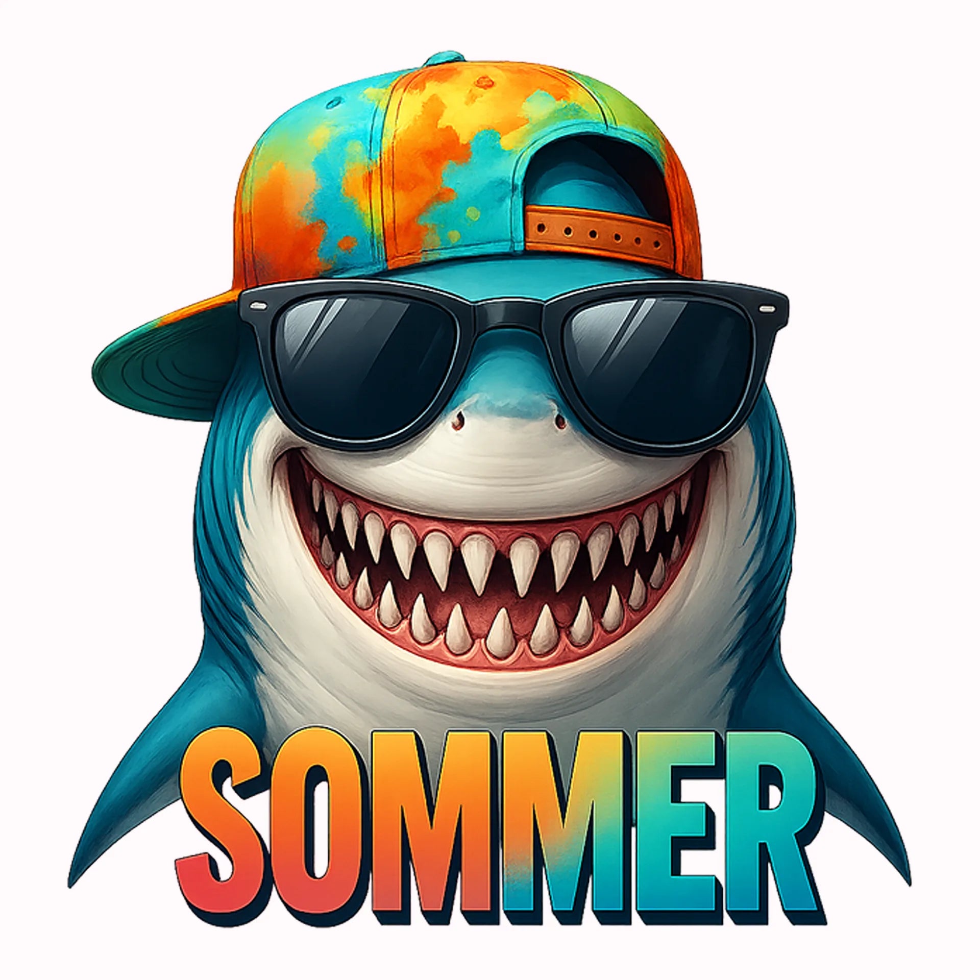 Permanent Sticker Cooler Sommer Hai
