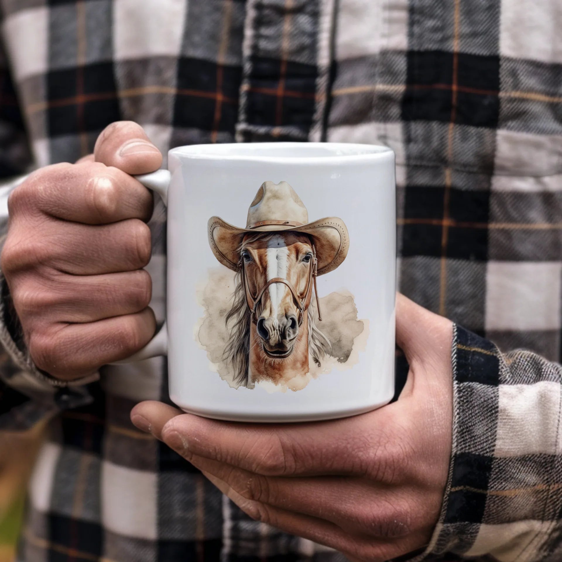 Permanent Sticker Cowboy Pferd