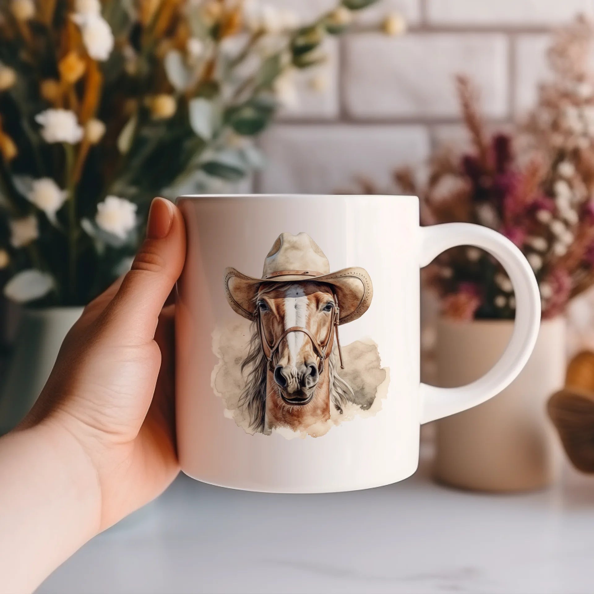Permanent Sticker Cowboy Pferd