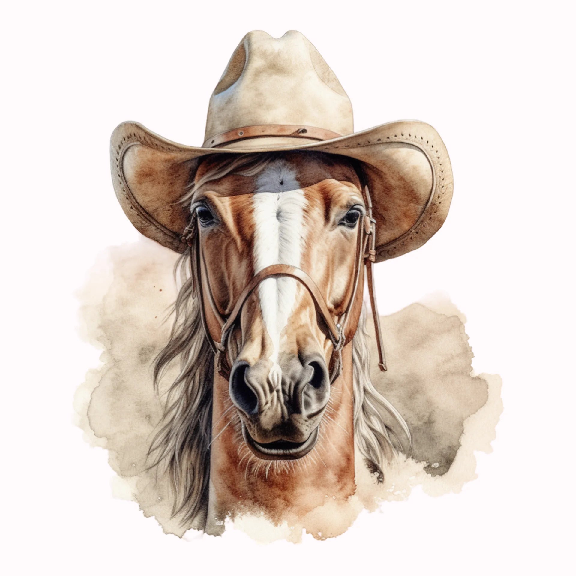 Permanent Sticker Cowboy Pferd