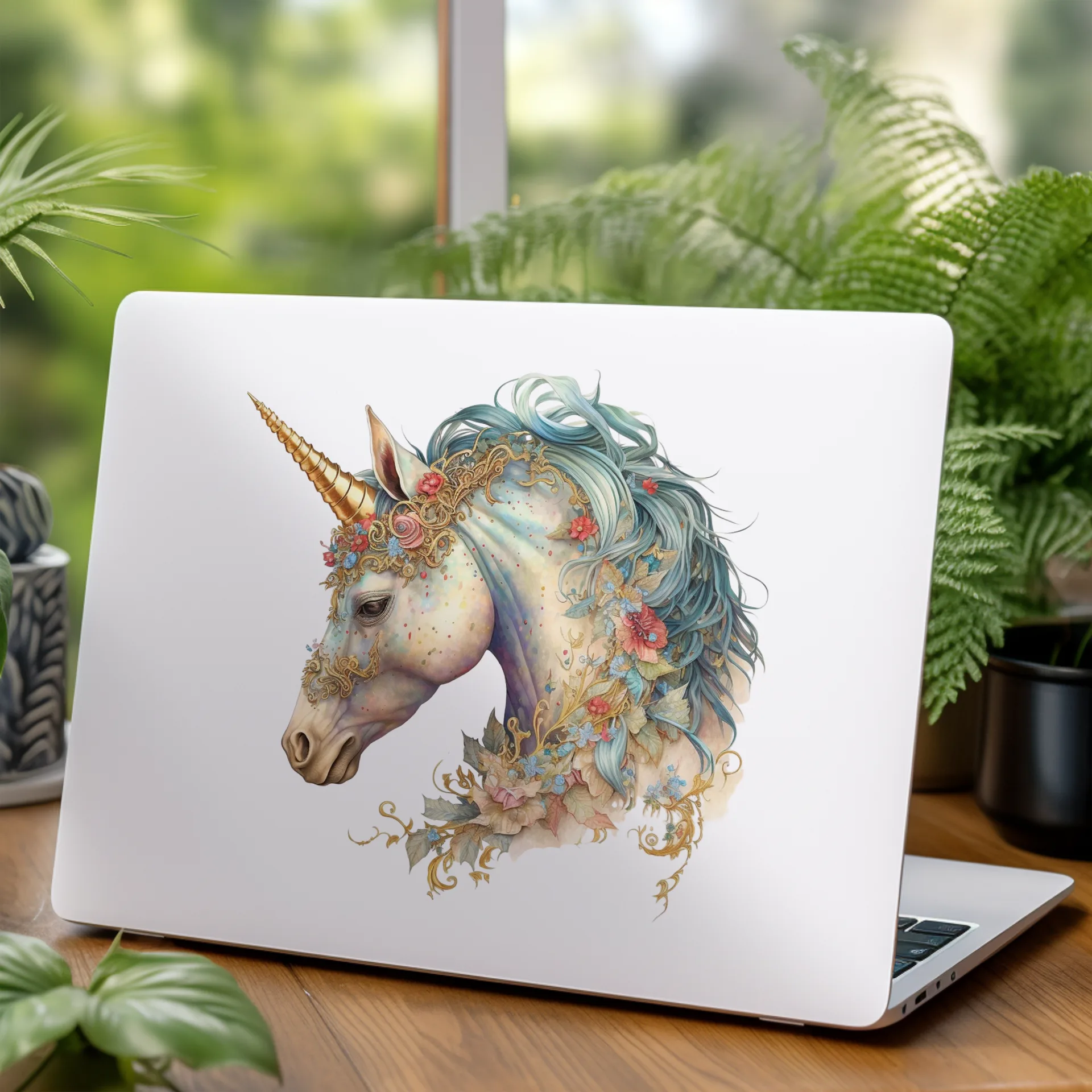 Permanent Sticker Einhorn Goldenglanz