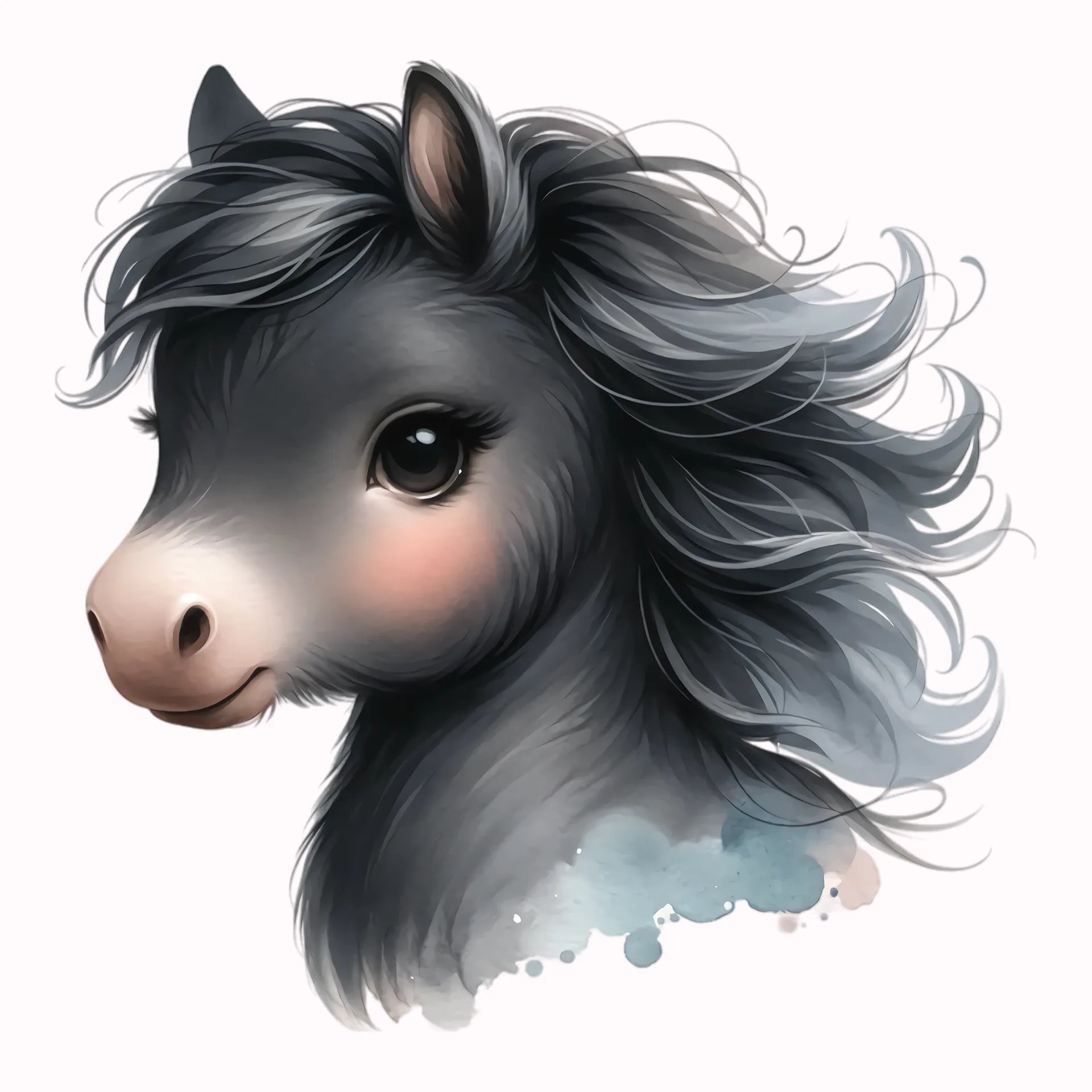 Permanent Sticker Elegantes Schwarzes Pony
